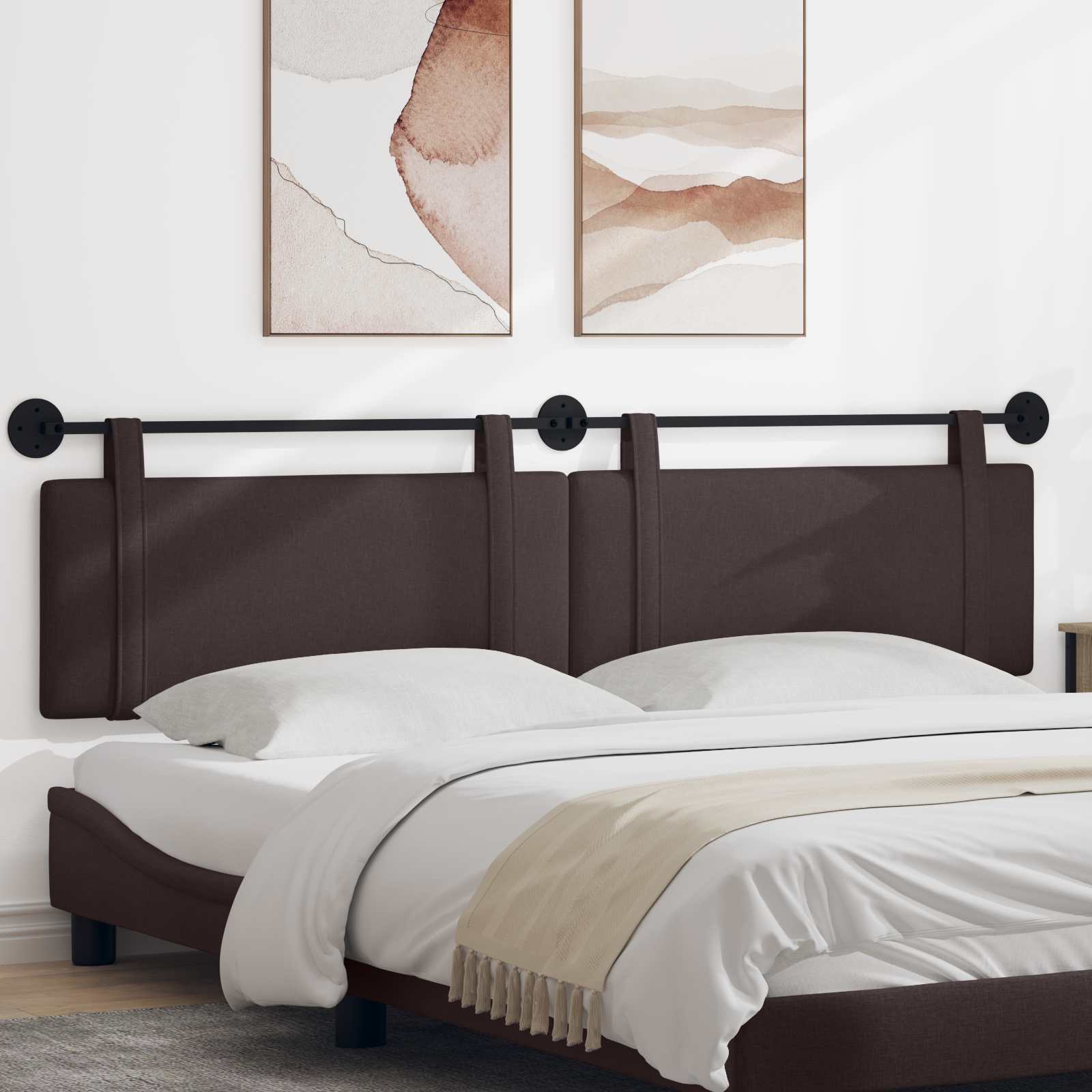 Tête de lit suspendue Marron foncé Tissu - XIOS