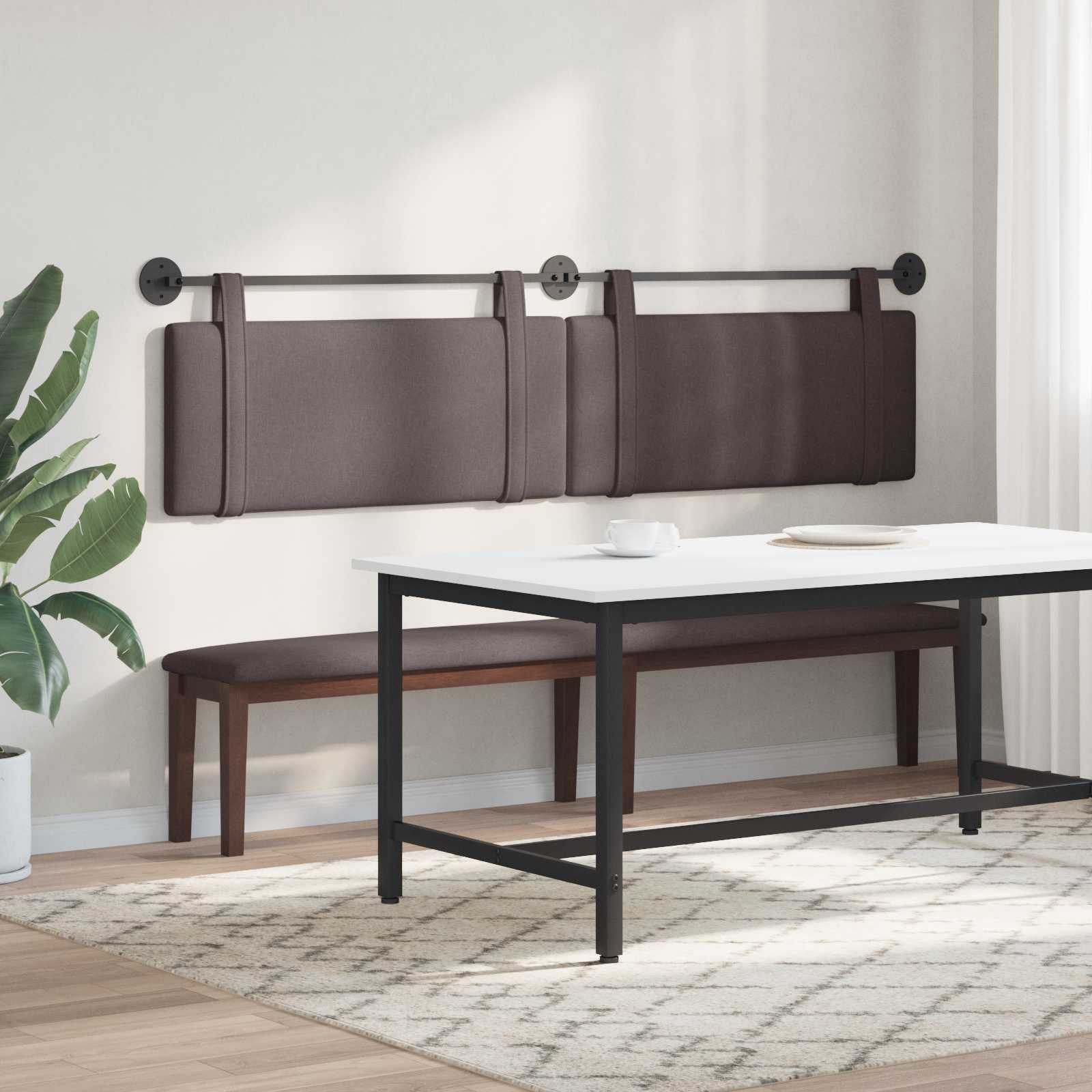 Tête de lit suspendue Marron foncé Tissu - XIOS