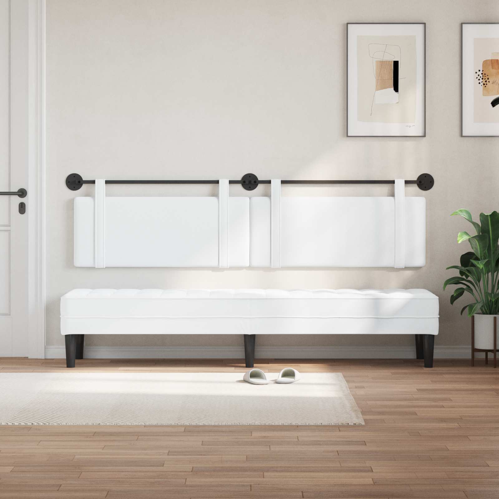 Tête de lit suspendue Blanc tissu - XIOS