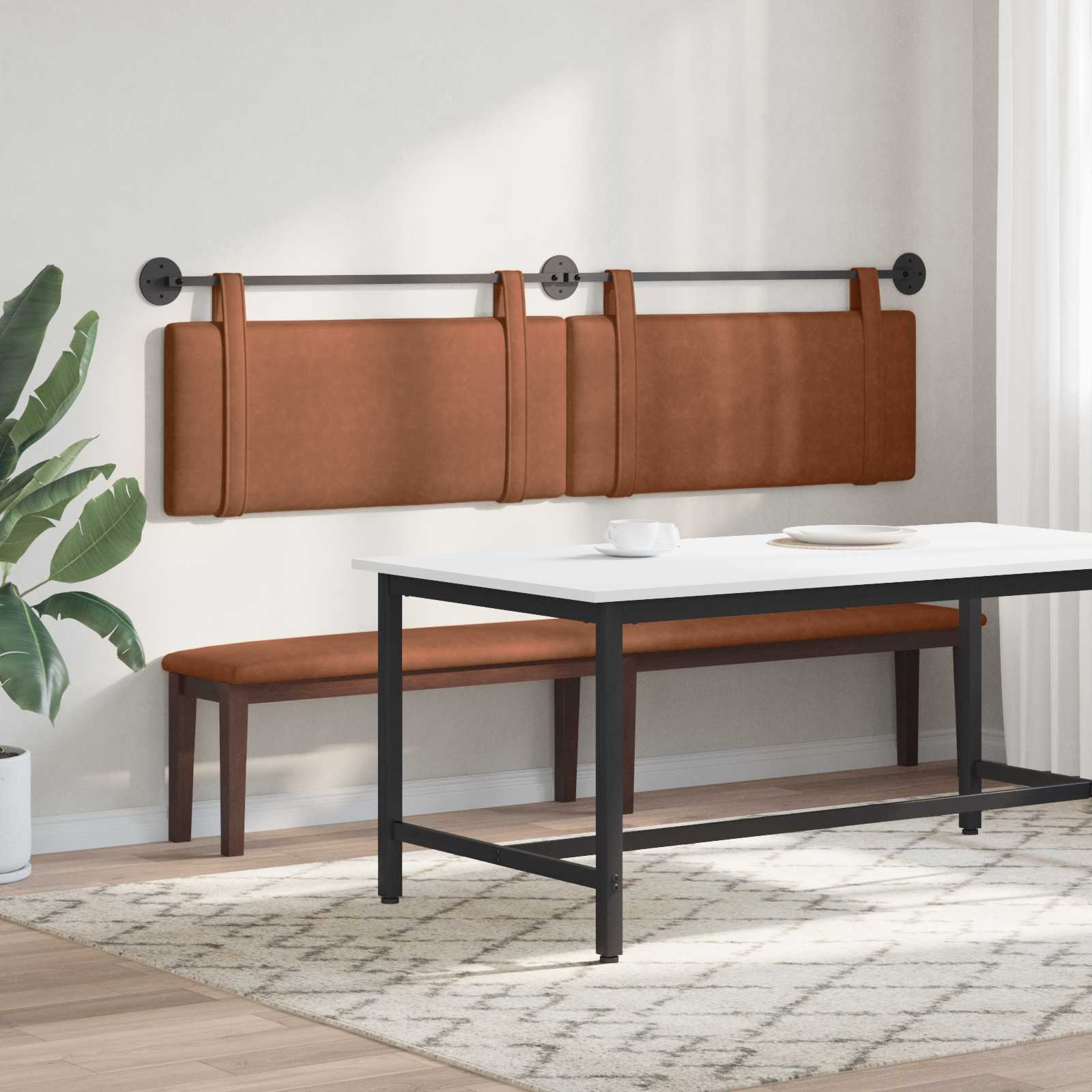 Tête de lit suspendue Uni Marron 210 x 55 x 5 cm PU antique - XIOS