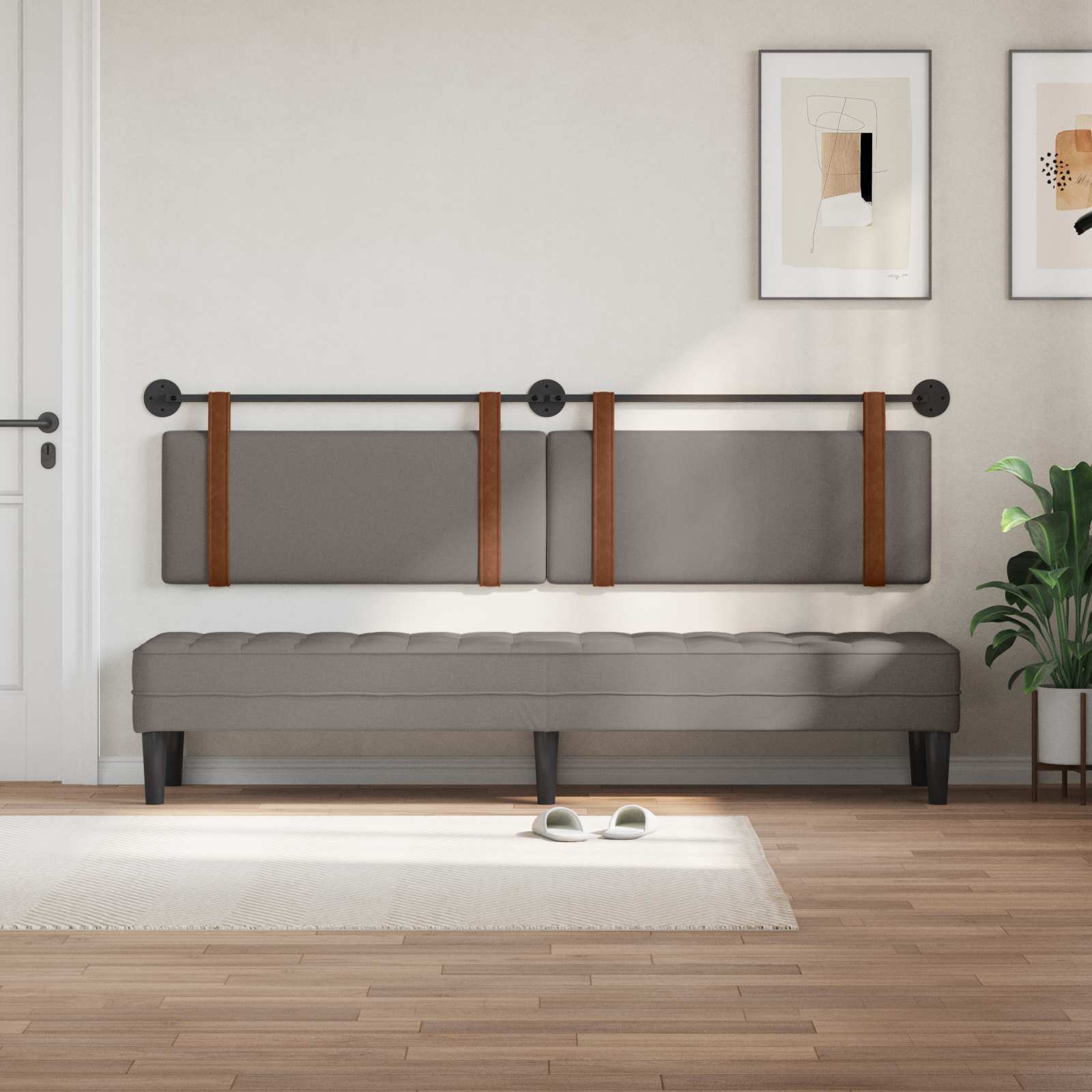 Tête de lit suspendue Taupe PU antique - XIOS