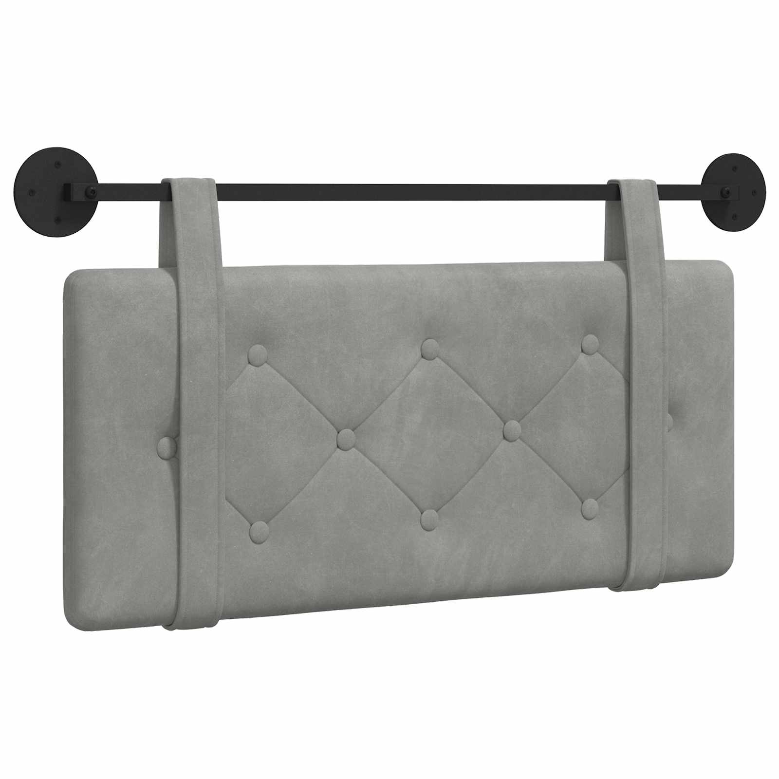 Tête de lit suspendue Gris clair 90 x 55 x 5 cm Velours - XIOS