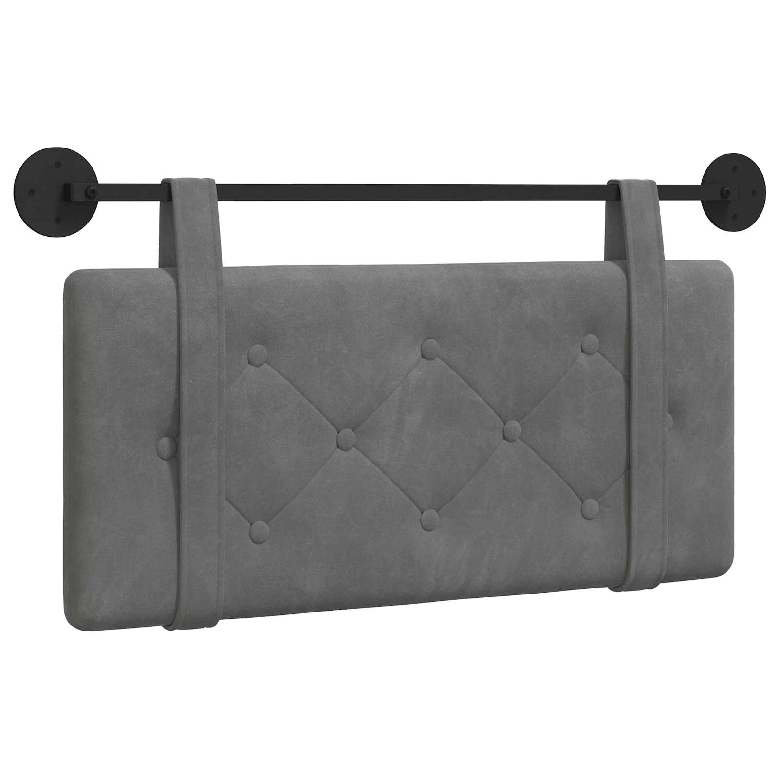 Tête de lit suspendue Gris foncé 100 x 55 x 5 cm Velours - XIOS