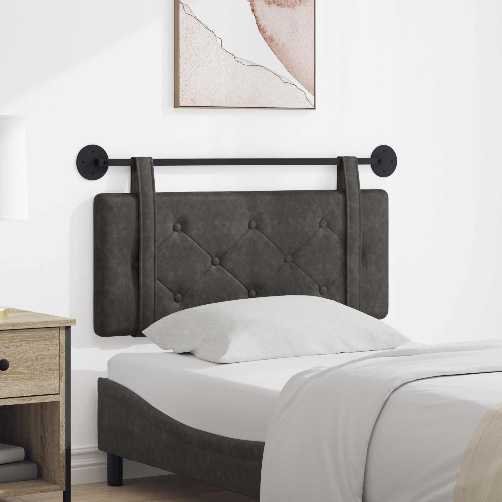 Tête de lit suspendue Montage mural Noir 100 cm PU antique - XIOS
