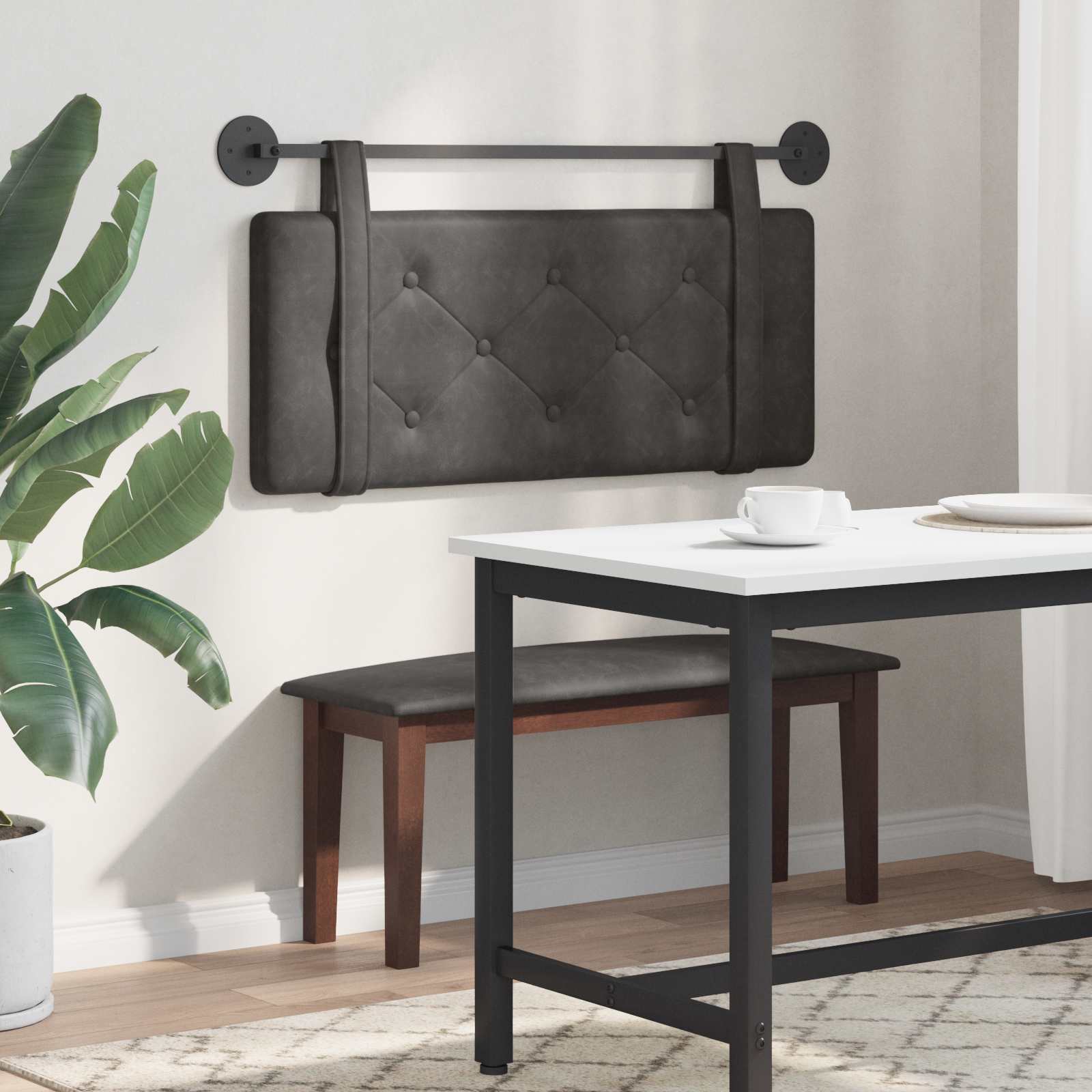 Tête de lit suspendue Montage mural Noir 100 cm PU antique - XIOS
