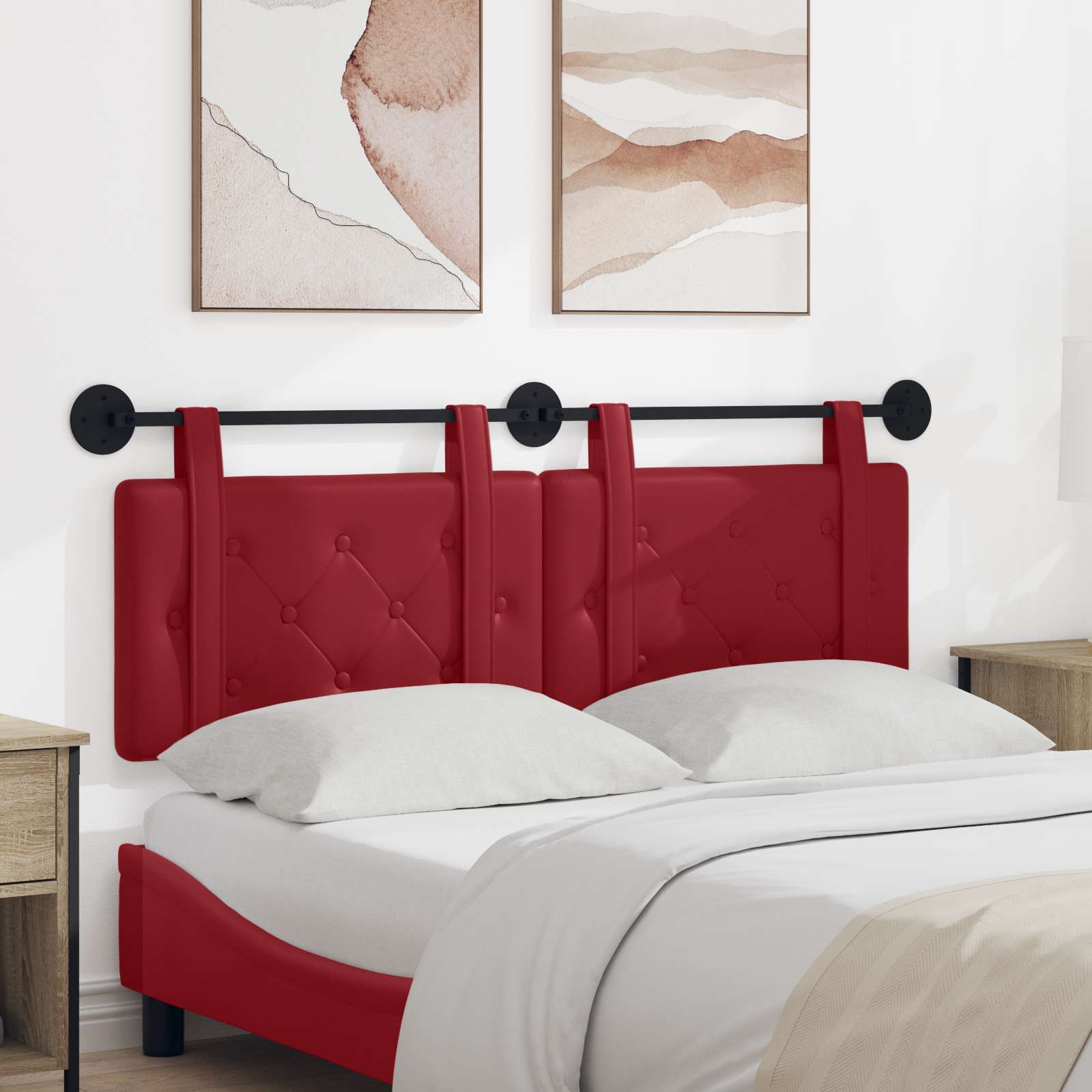 Tête de lit suspendue Bordeaux 130 x 55 x 5 cm Simili cuir - XIOS