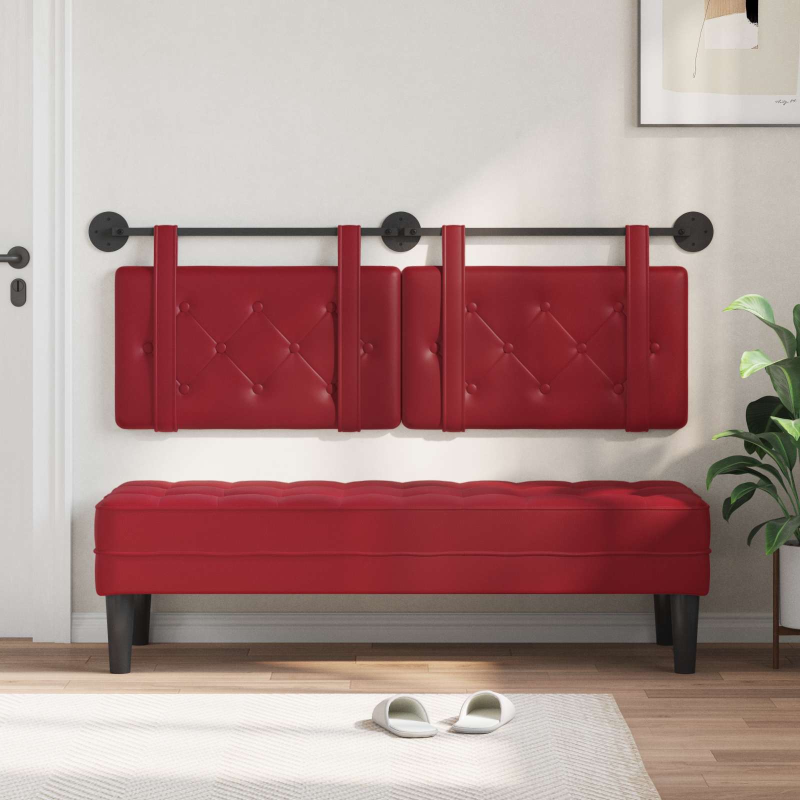 Tête de lit suspendue Bordeaux 130 x 55 x 5 cm Simili cuir - XIOS