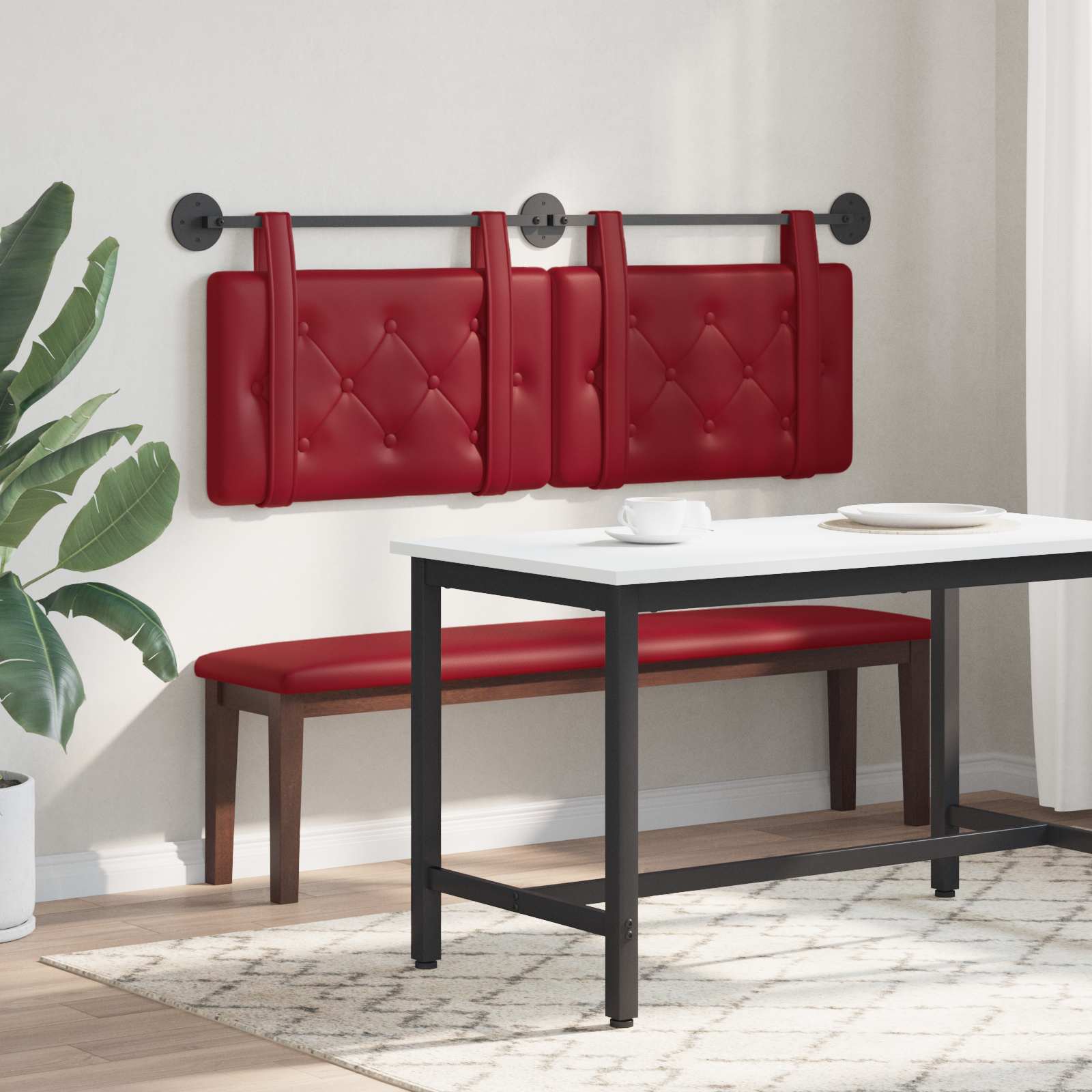 Tête de lit suspendue Bordeaux 130 x 55 x 5 cm Simili cuir - XIOS
