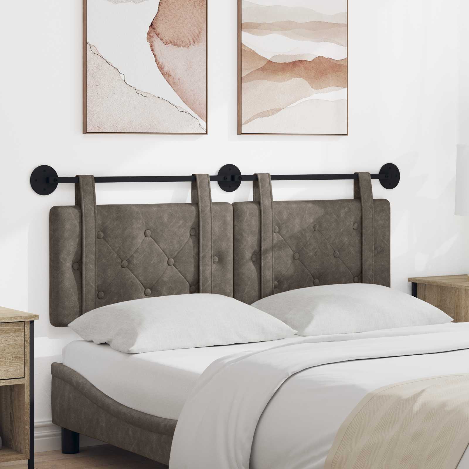Tête de lit suspendue Gris 130 x 55 x 5 cm PU antique - XIOS