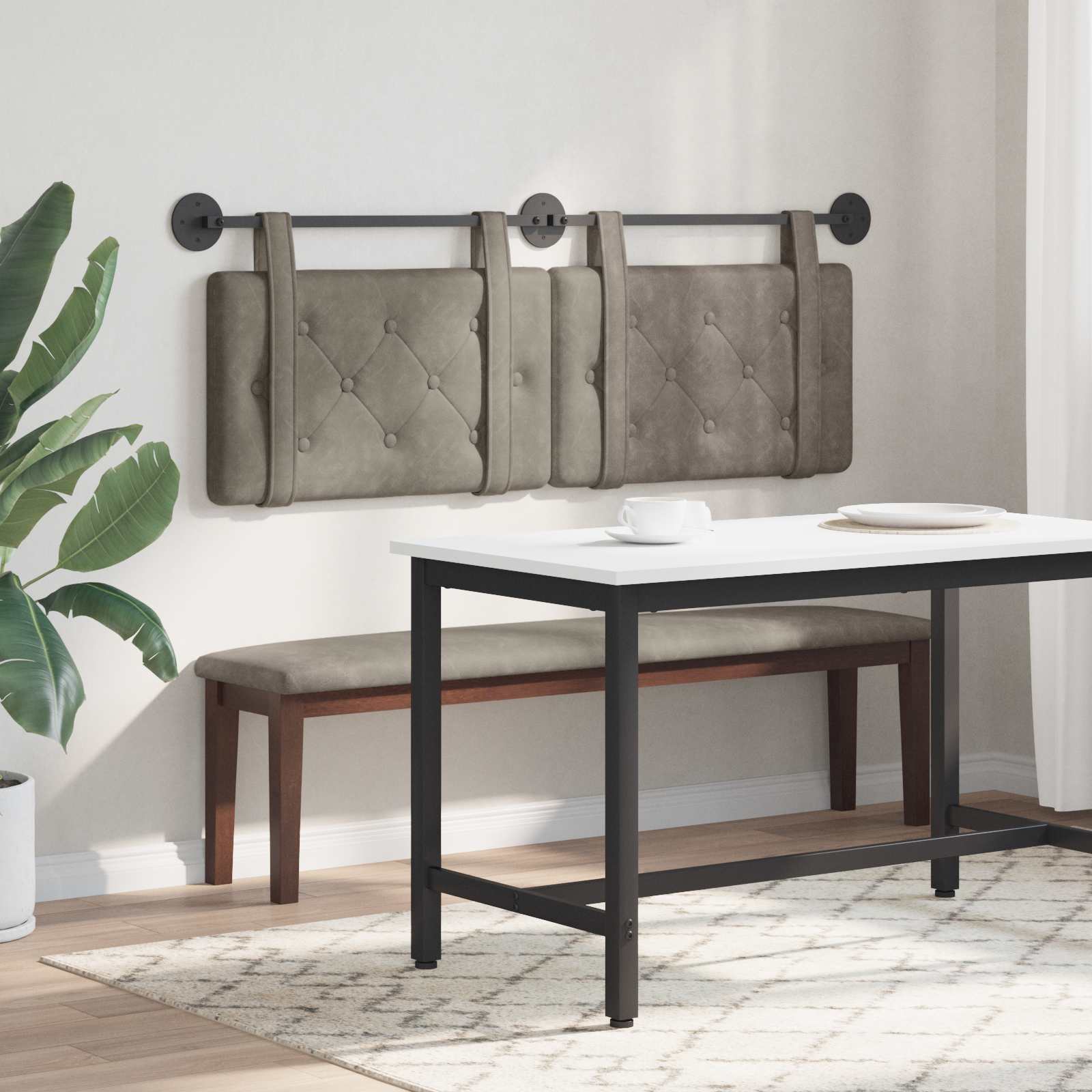 Tête de lit suspendue Gris 130 x 55 x 5 cm PU antique - XIOS