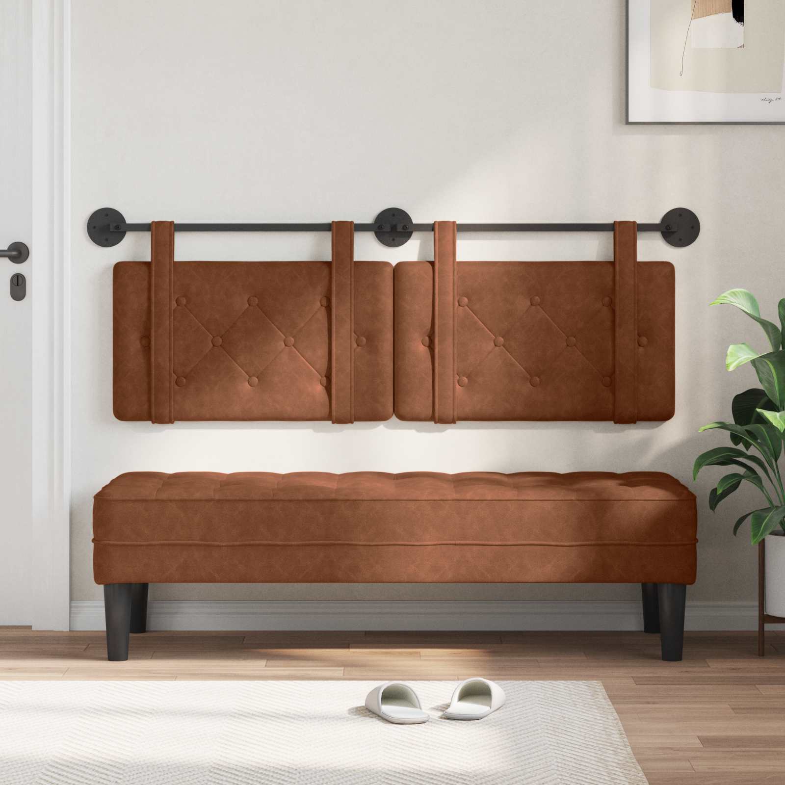 Tête de lit suspendue Marron PU antique - XIOS