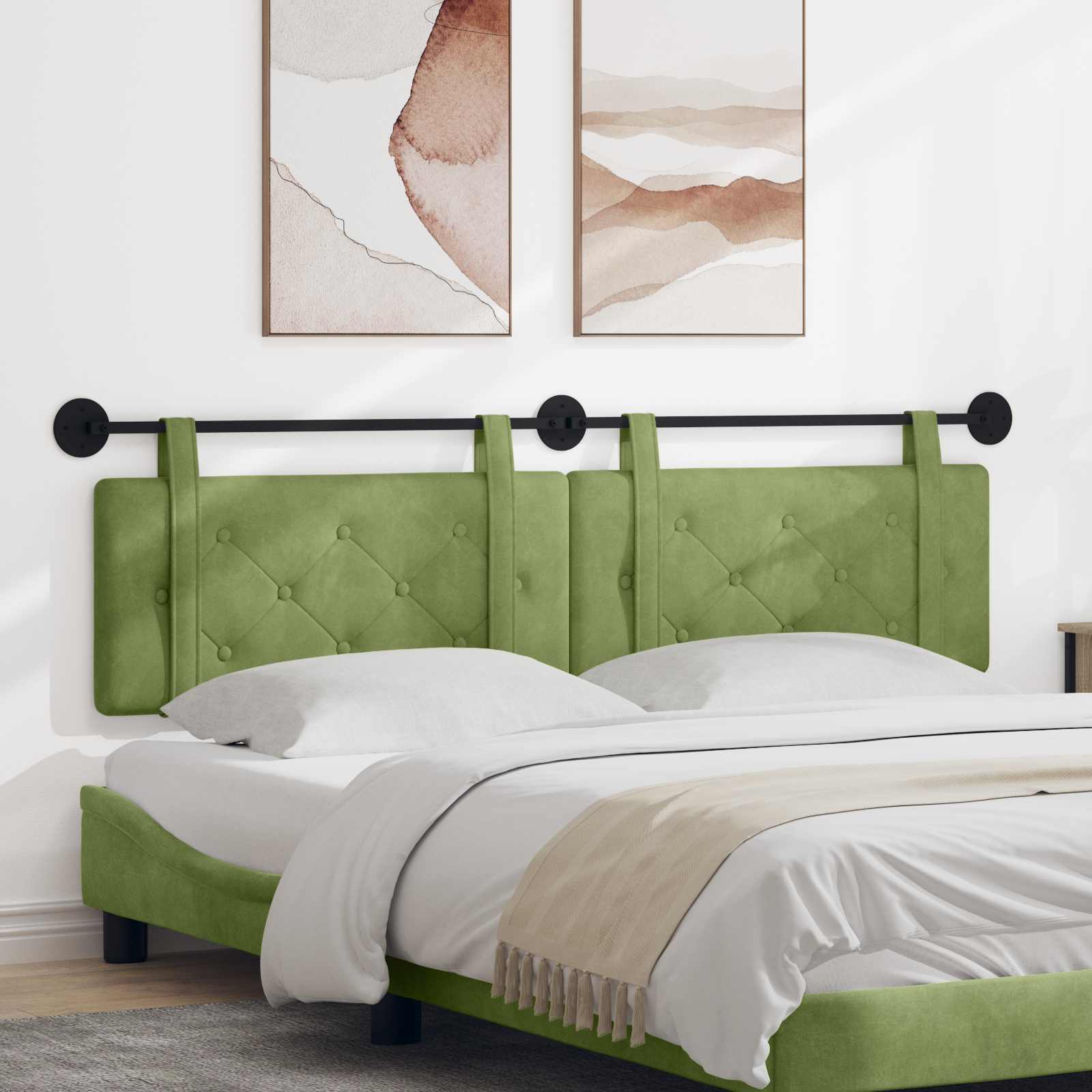 Tête de lit suspendue Vert clair 170 x 55 x 5 cm Velours - XIOS