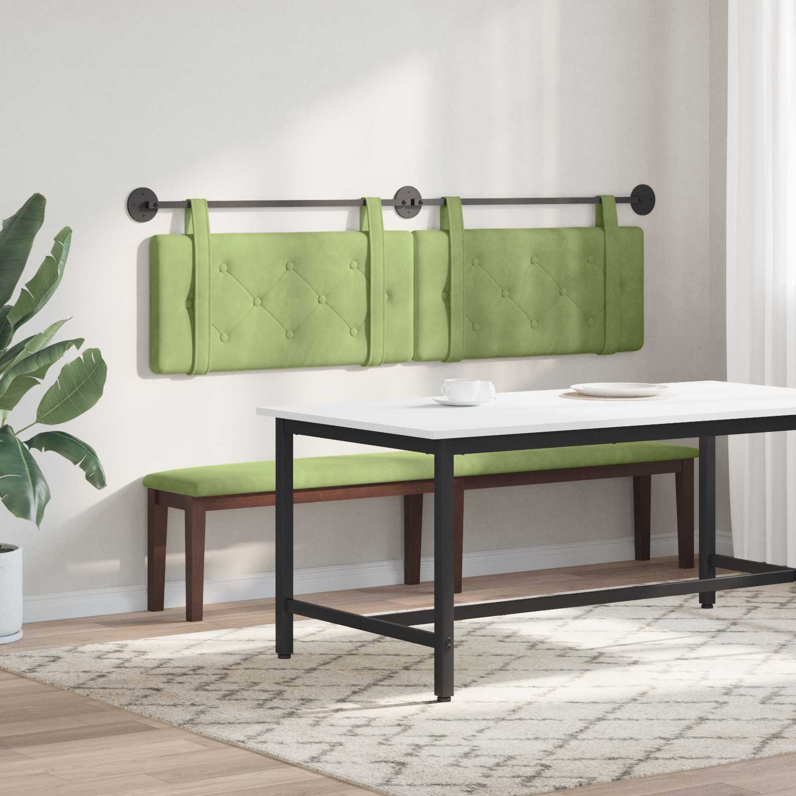 Tête de lit suspendue Vert clair 170 x 55 x 5 cm Velours - XIOS