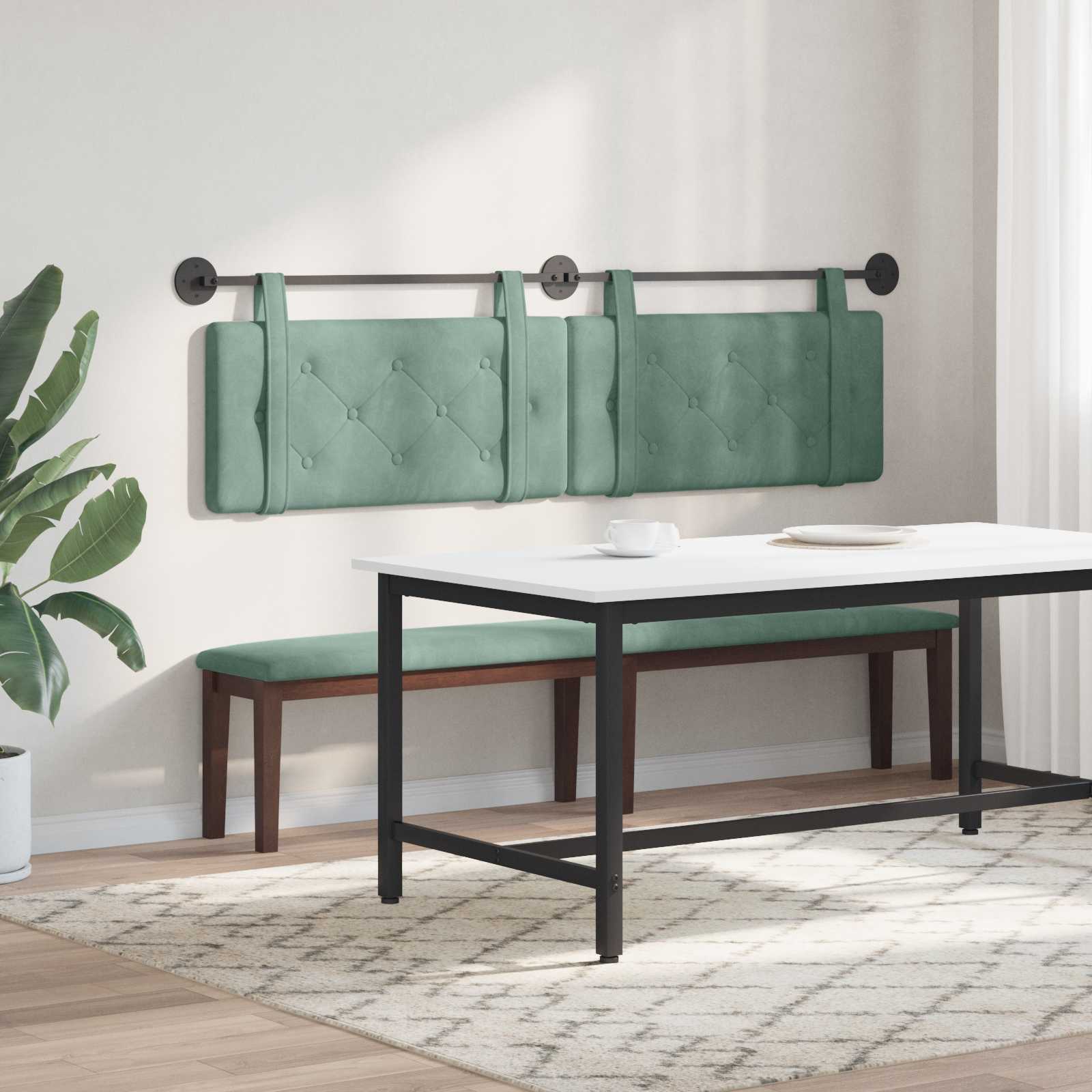 Tête de lit suspendue Vert Mer 170 x 55 x 5 cm Velours - XIOS
