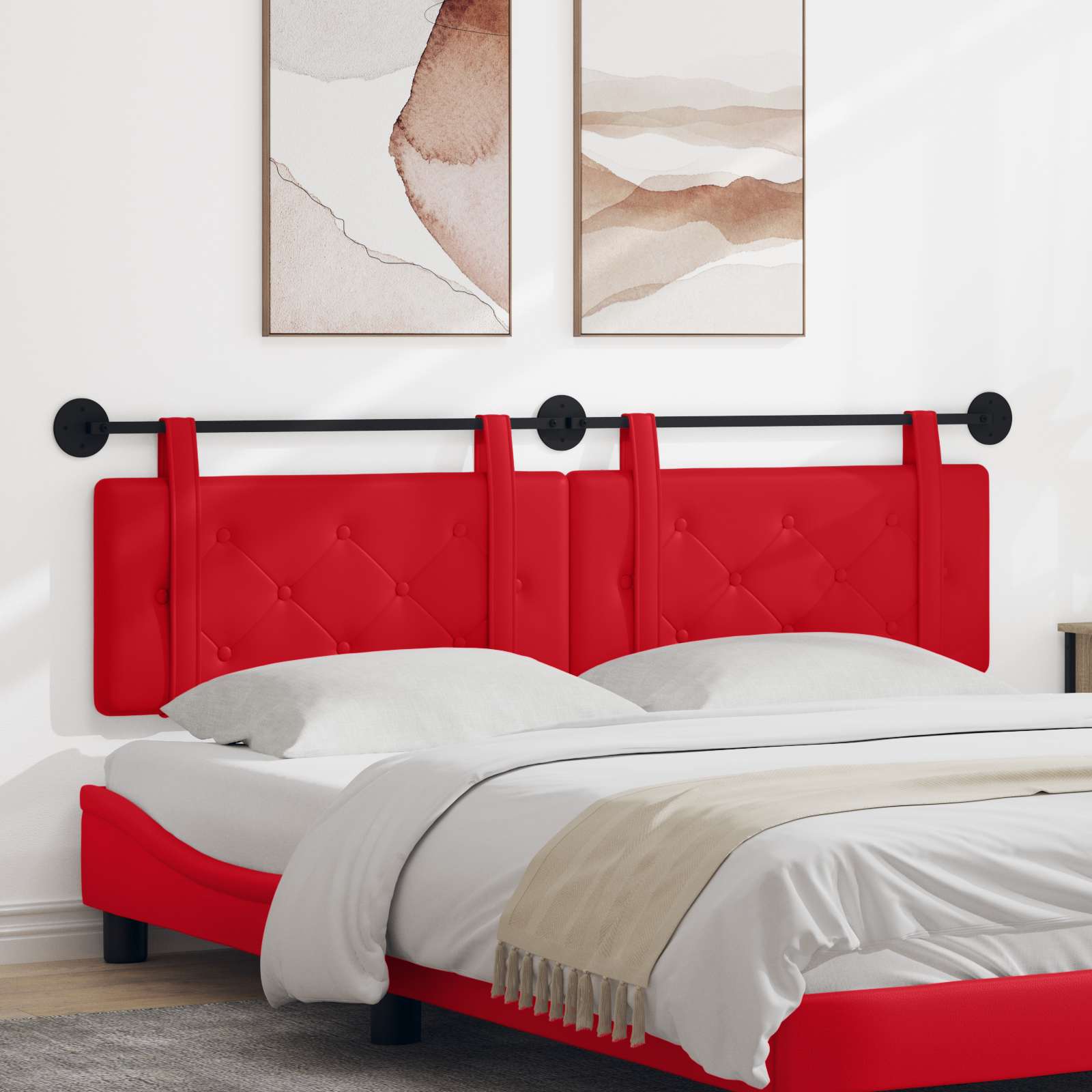 Tête de lit suspendue Rouge 170 x 55 x 5 cm Simili cuir - XIOS