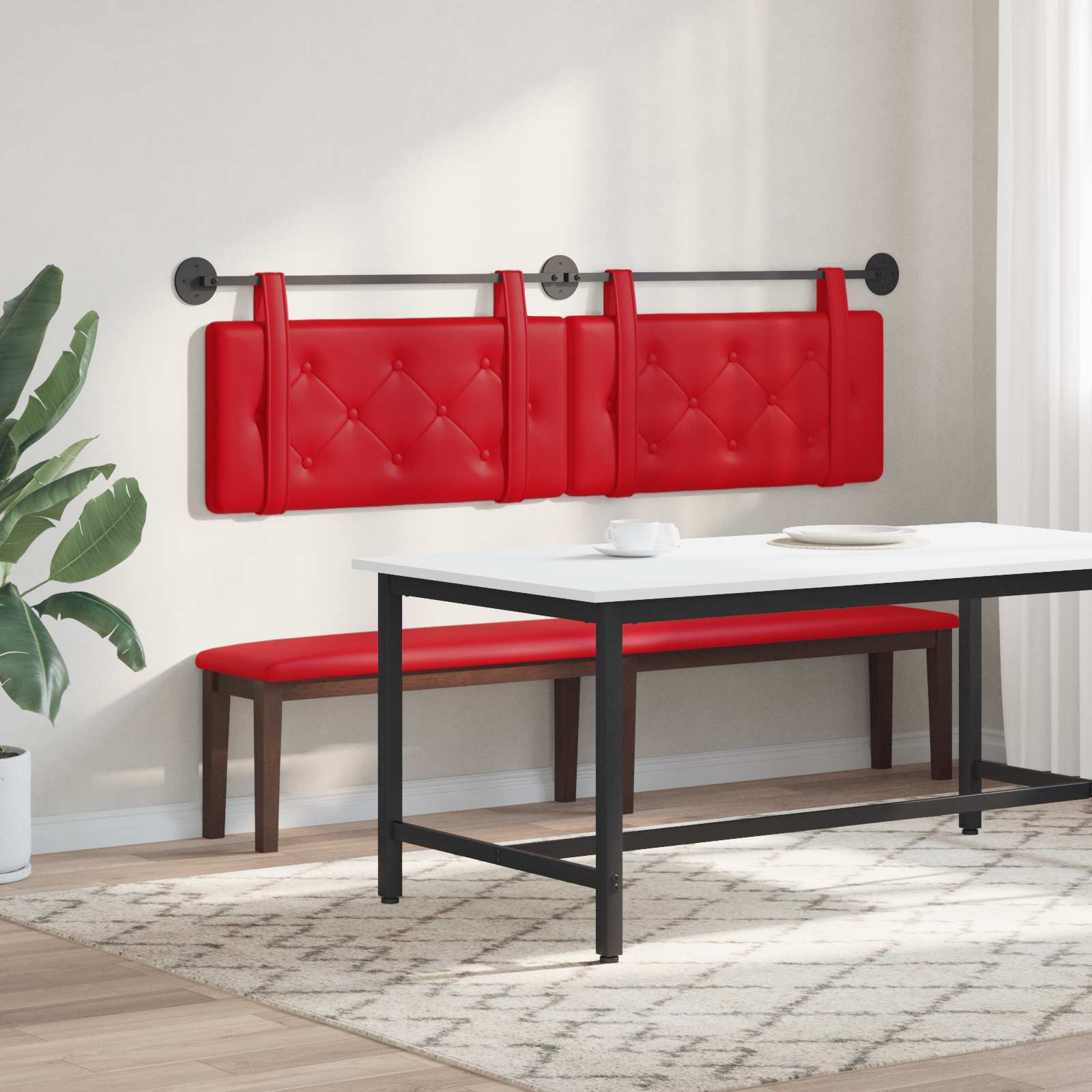 Tête de lit suspendue Rouge 170 x 55 x 5 cm Simili cuir - XIOS