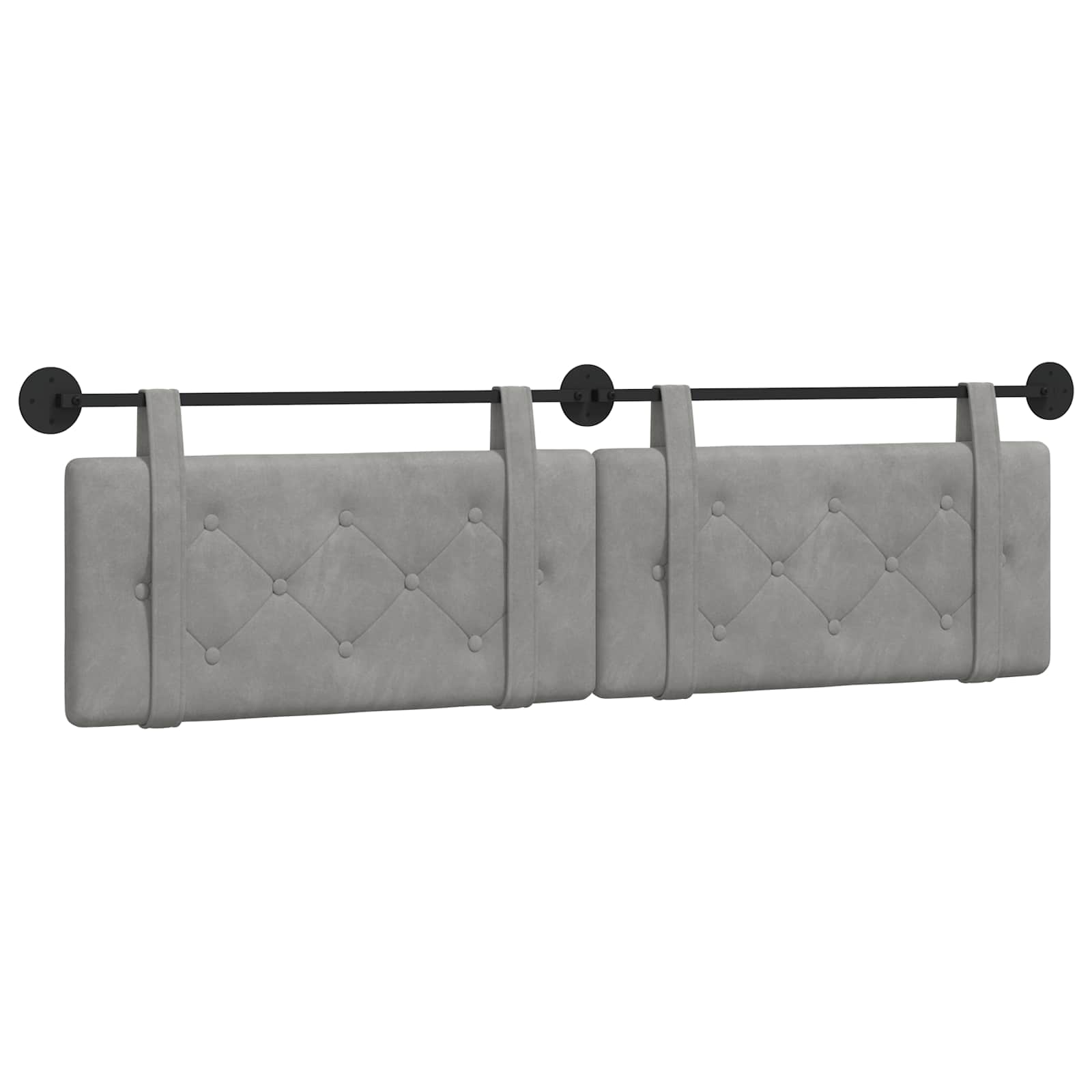 Tête de lit suspendue Gris clair Velours - XIOS