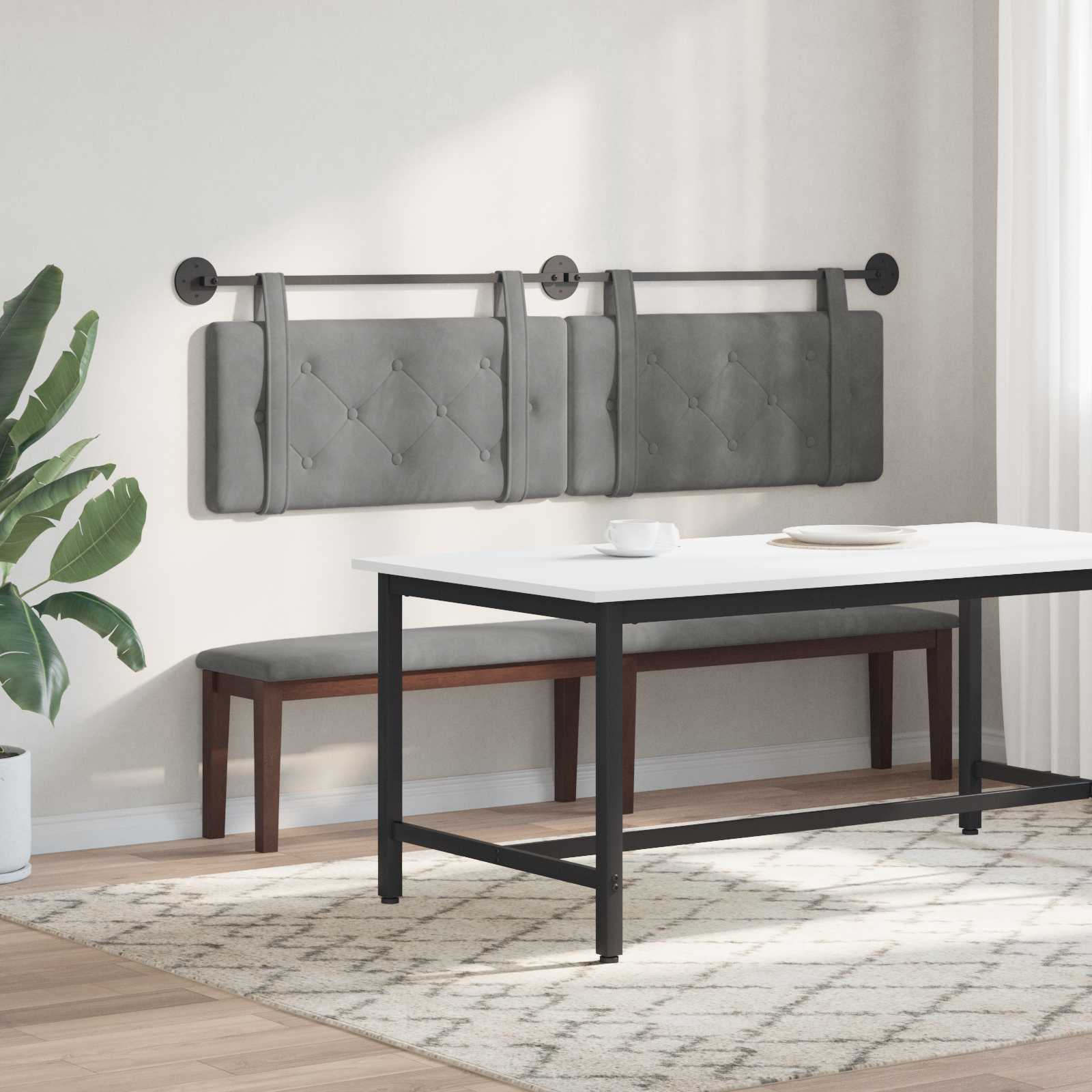 Tête de lit suspendue Gris foncé Velours - XIOS