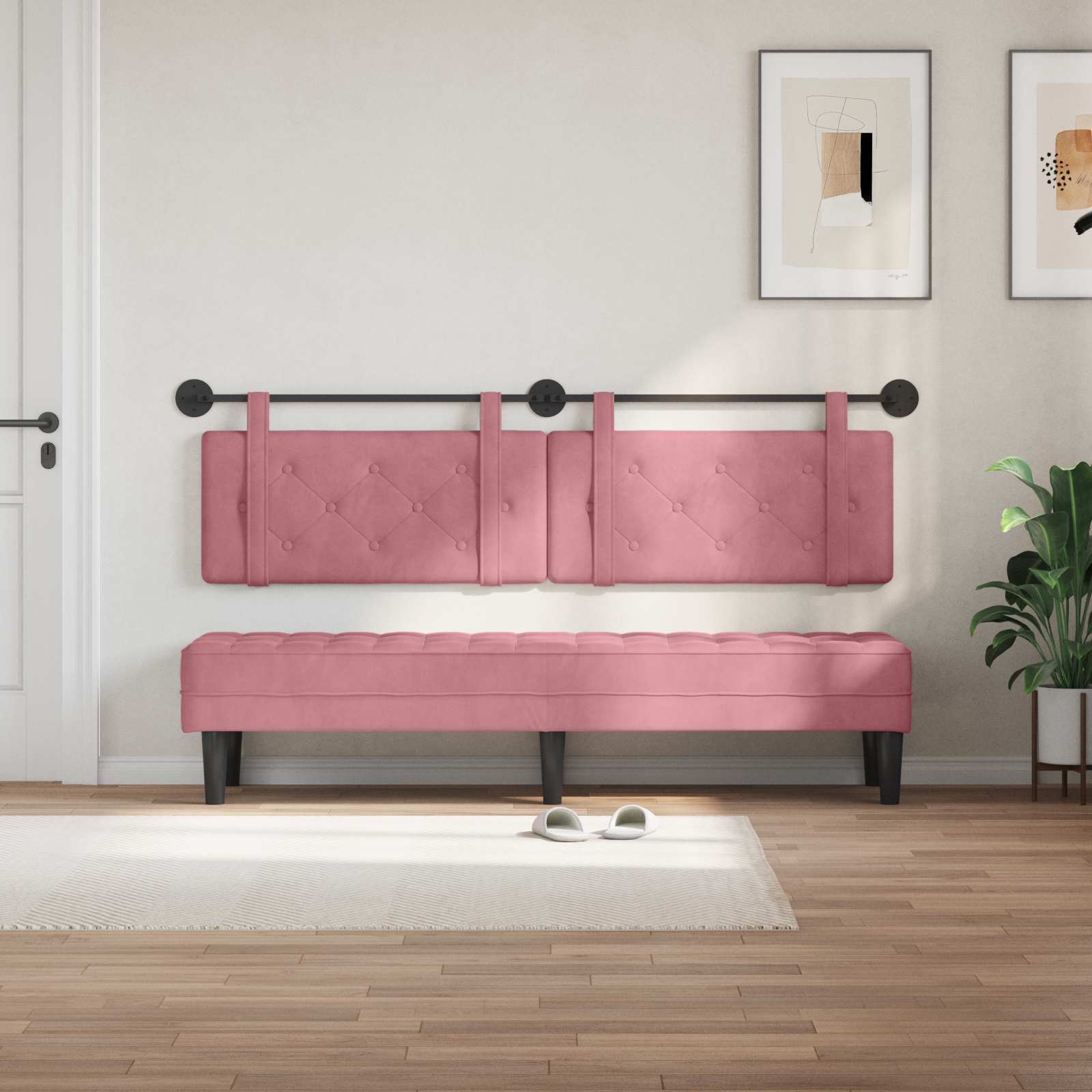 Tête de lit suspendue Rose Velours - XIOS