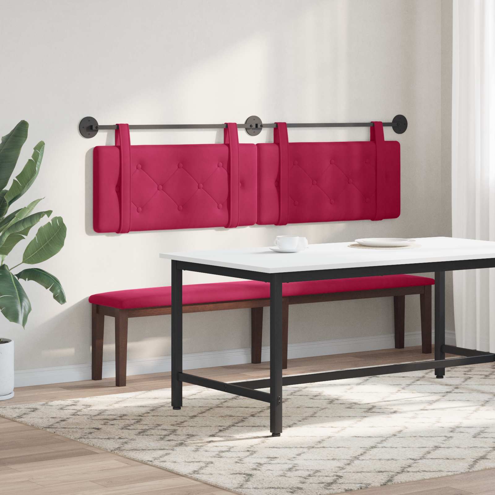 Tête de lit suspendue Bordeaux Velours - XIOS