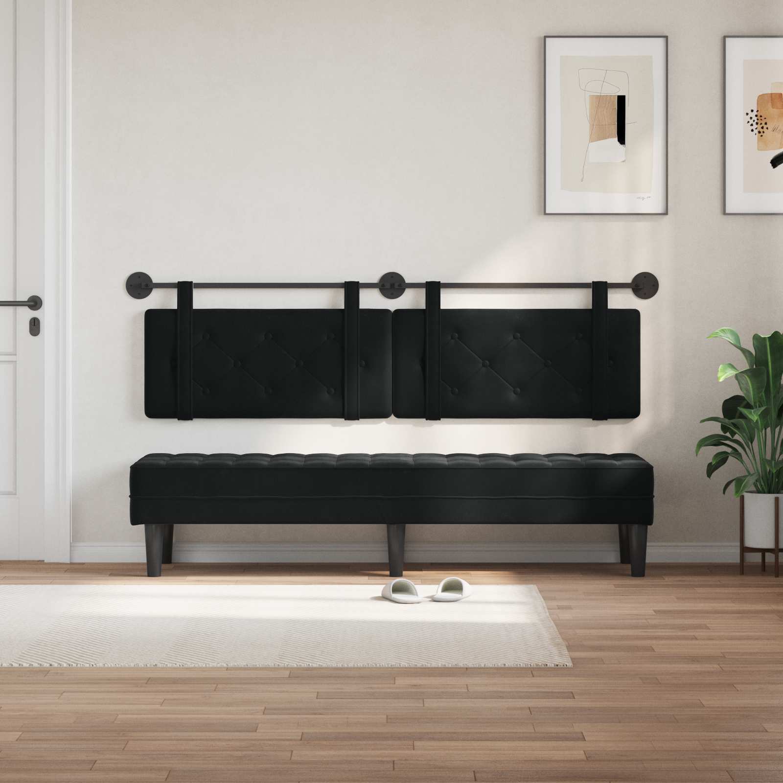 Tête de lit suspendue Noir Velours - XIOS