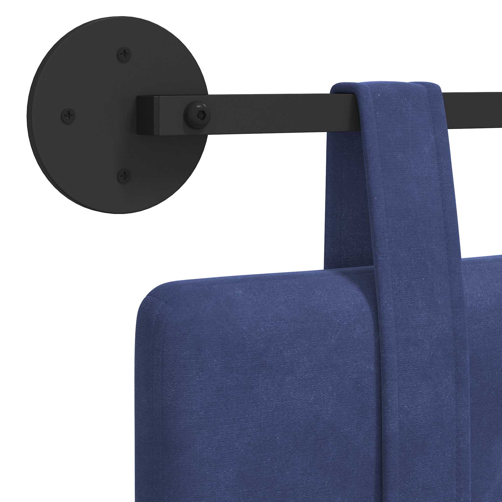 Tête de lit suspendue Bleu police Velours - XIOS