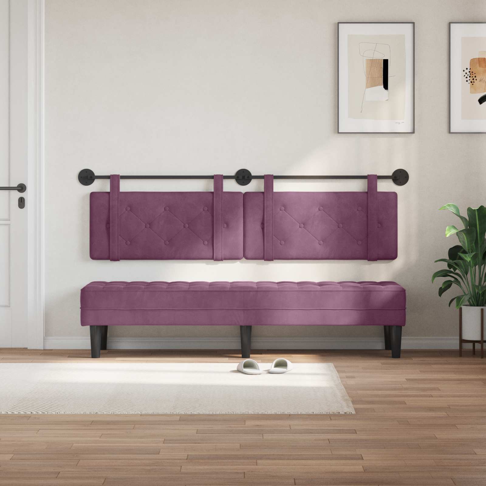 Tête de lit suspendue Pourpre Velours - XIOS