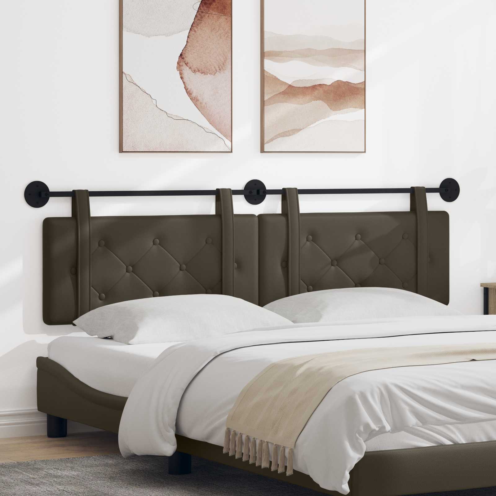 Tête de lit suspendue Gris 190 x 55 x 5 cm Simili cuir - XIOS