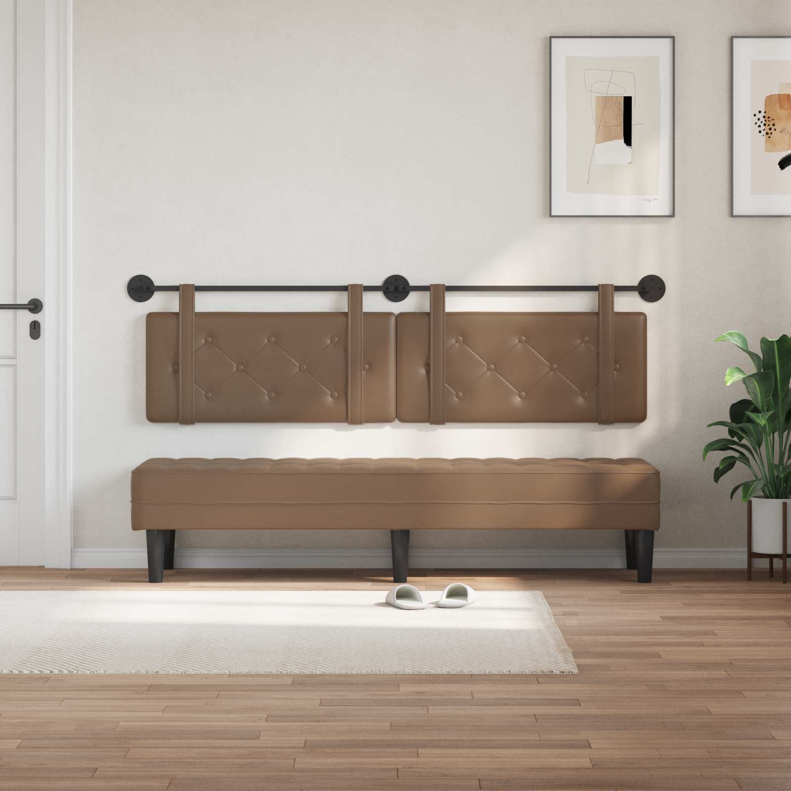 Tête de lit suspendue Cappuccino Simili cuir - XIOS