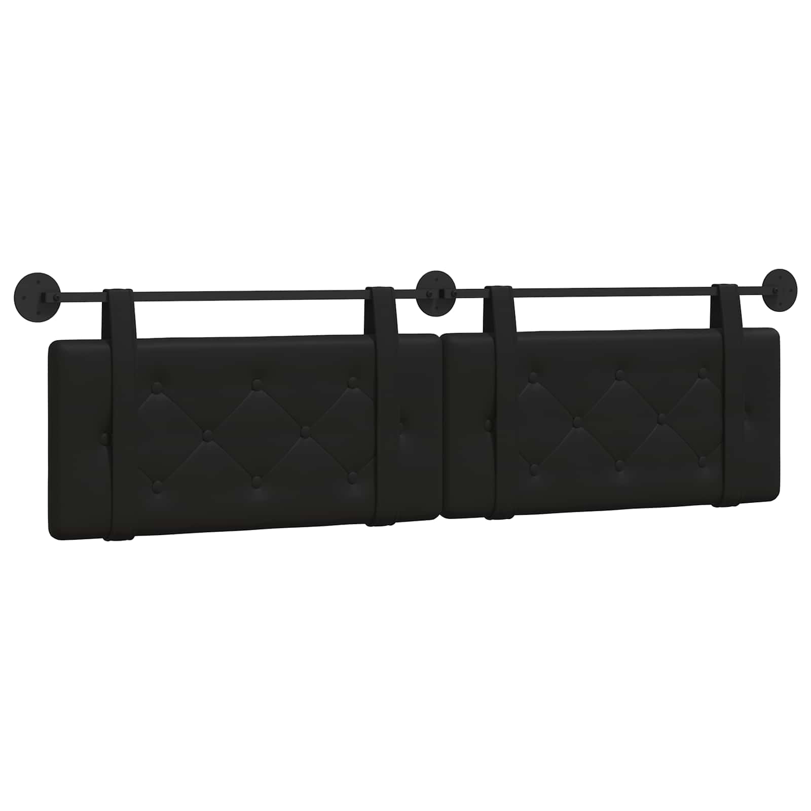 Tête de lit suspendue Noir Simili cuir - XIOS