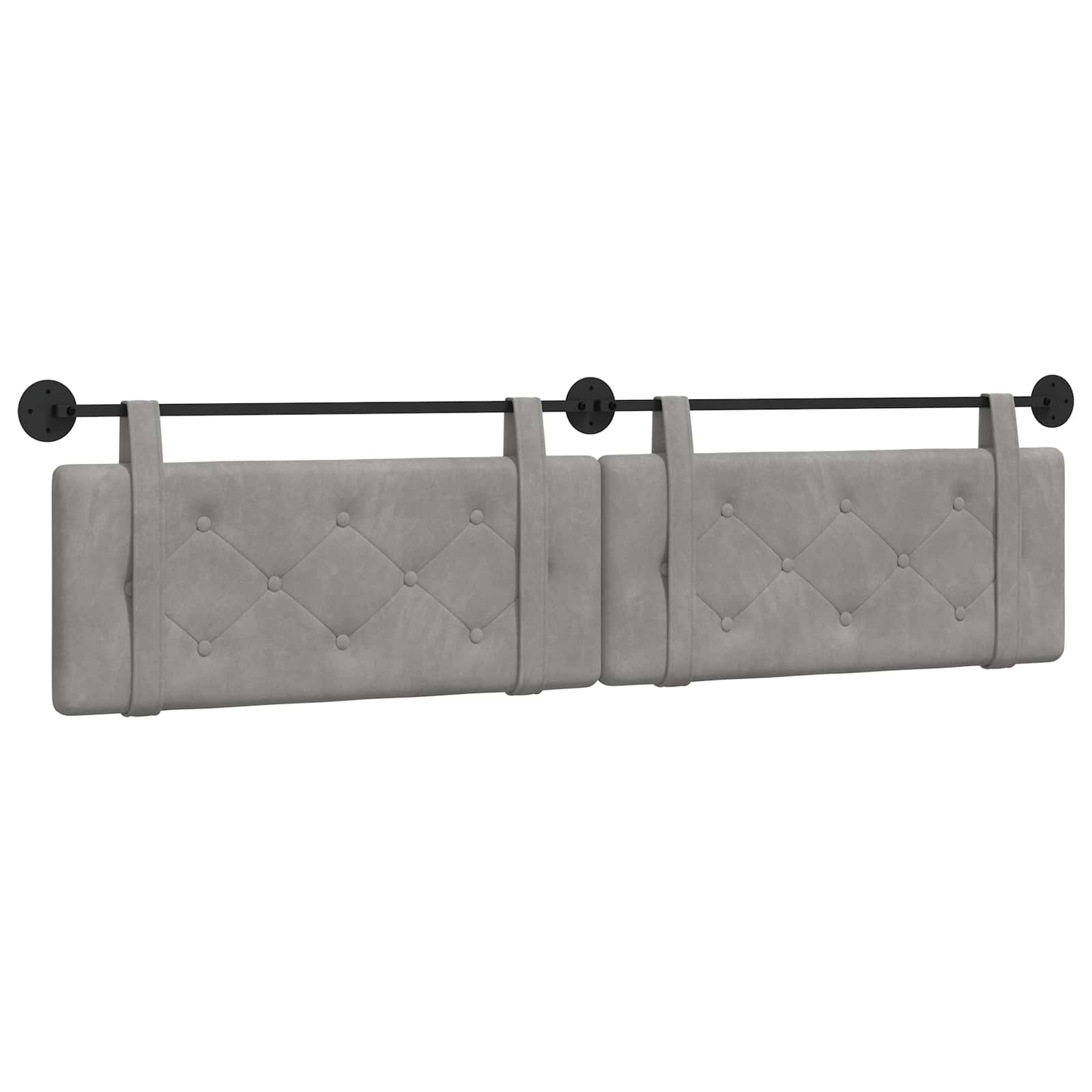 Tête de lit suspendue Gris clair 210 x 55 x 5 cm Velours - XIOS
