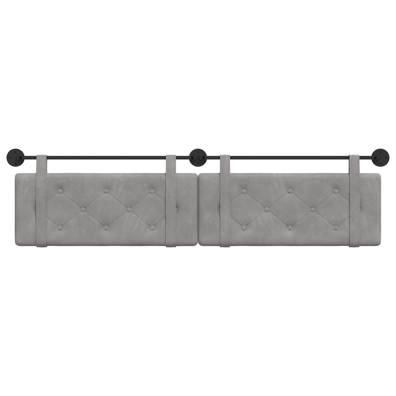 Tête de lit suspendue Gris clair 210 x 55 x 5 cm Velours - XIOS