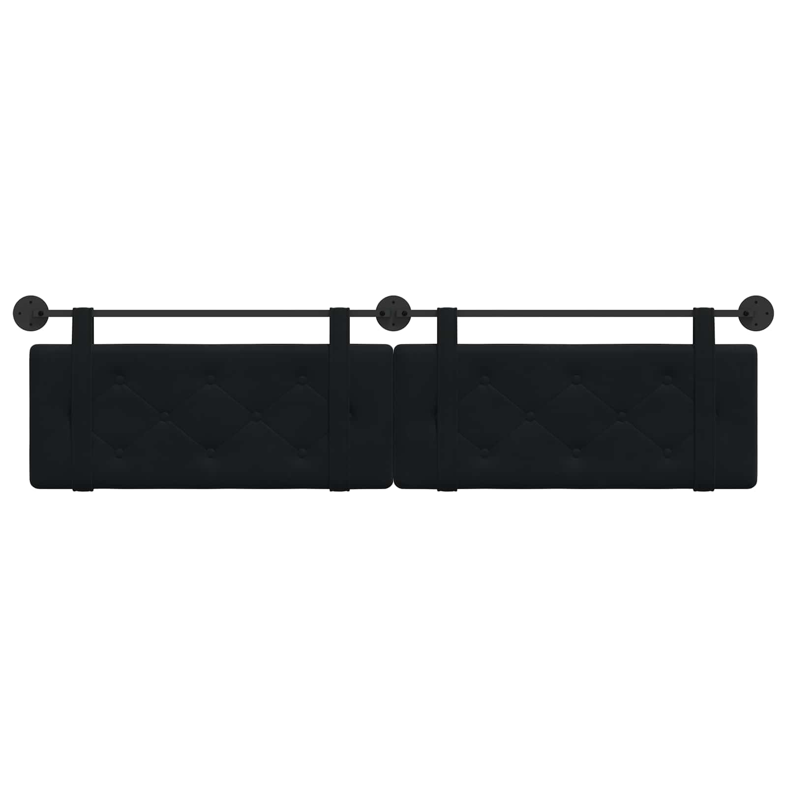 Tête de lit suspendue Noir 210 x 55 x 5 cm Velours - XIOS