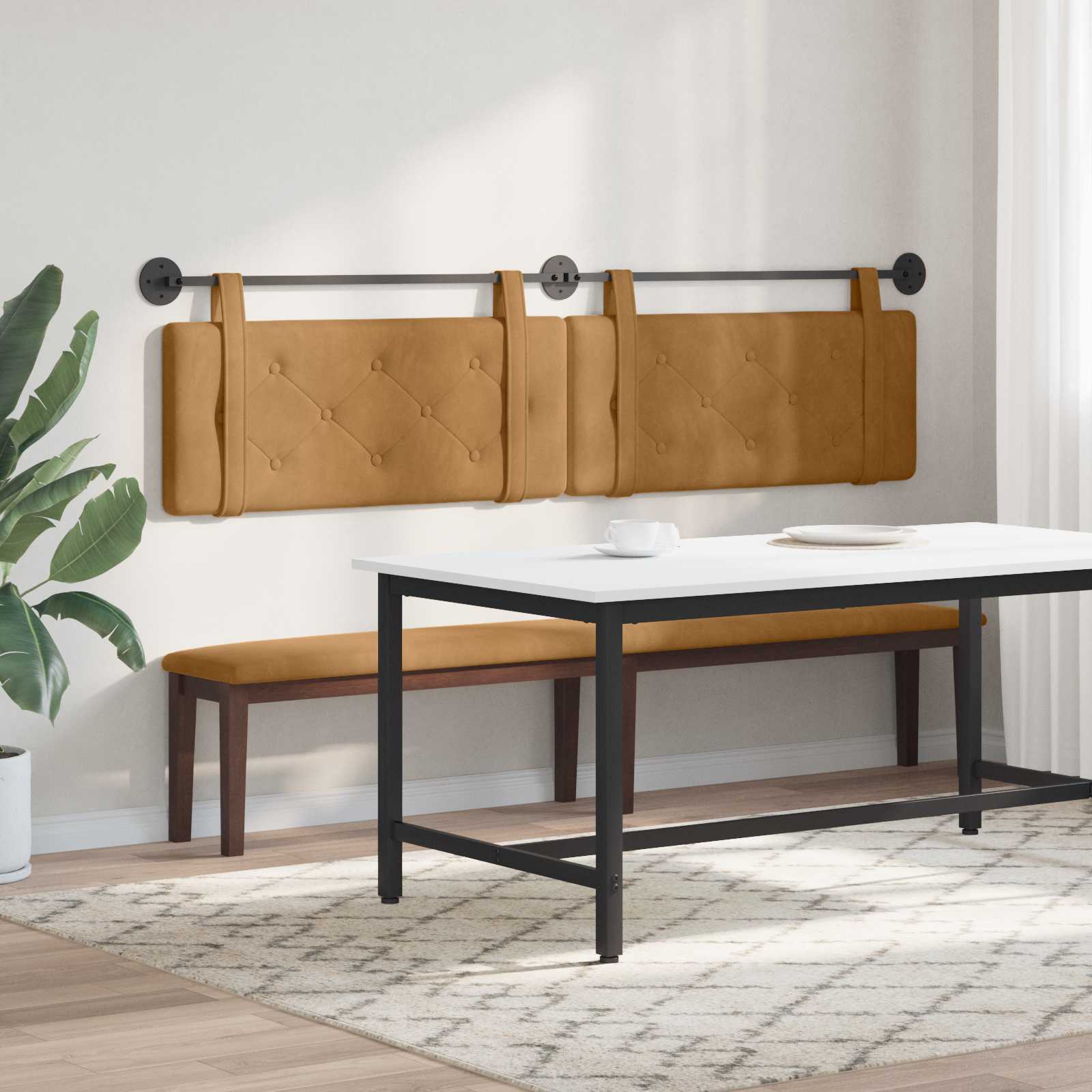 Tête de lit suspendue Marron 210 x 55 x 5 cm Velours - XIOS