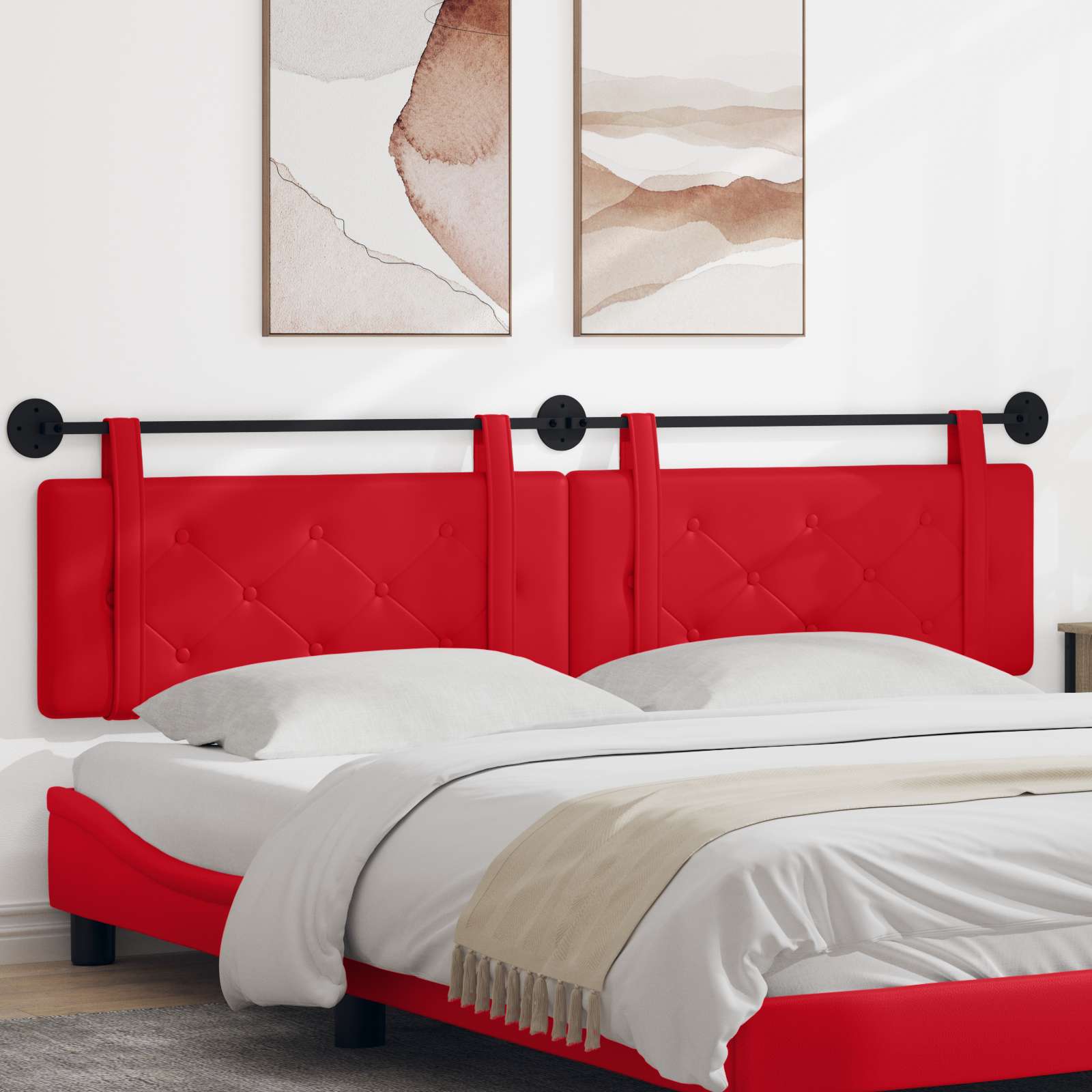 Tête de lit suspendue Rouge 210 x 55 x 5 cm Simili cuir - XIOS