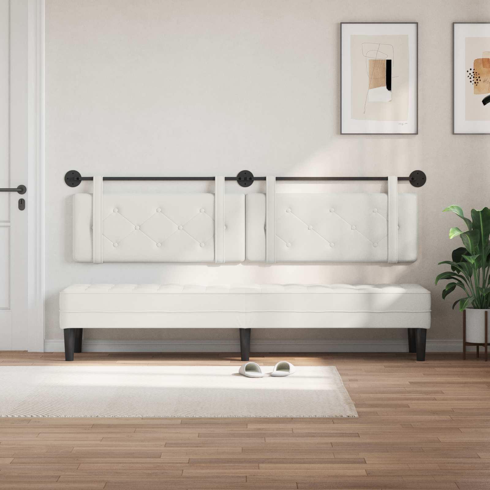 Tête de lit suspendue Blanc 210 x 55 x 5 cm Simili cuir - XIOS