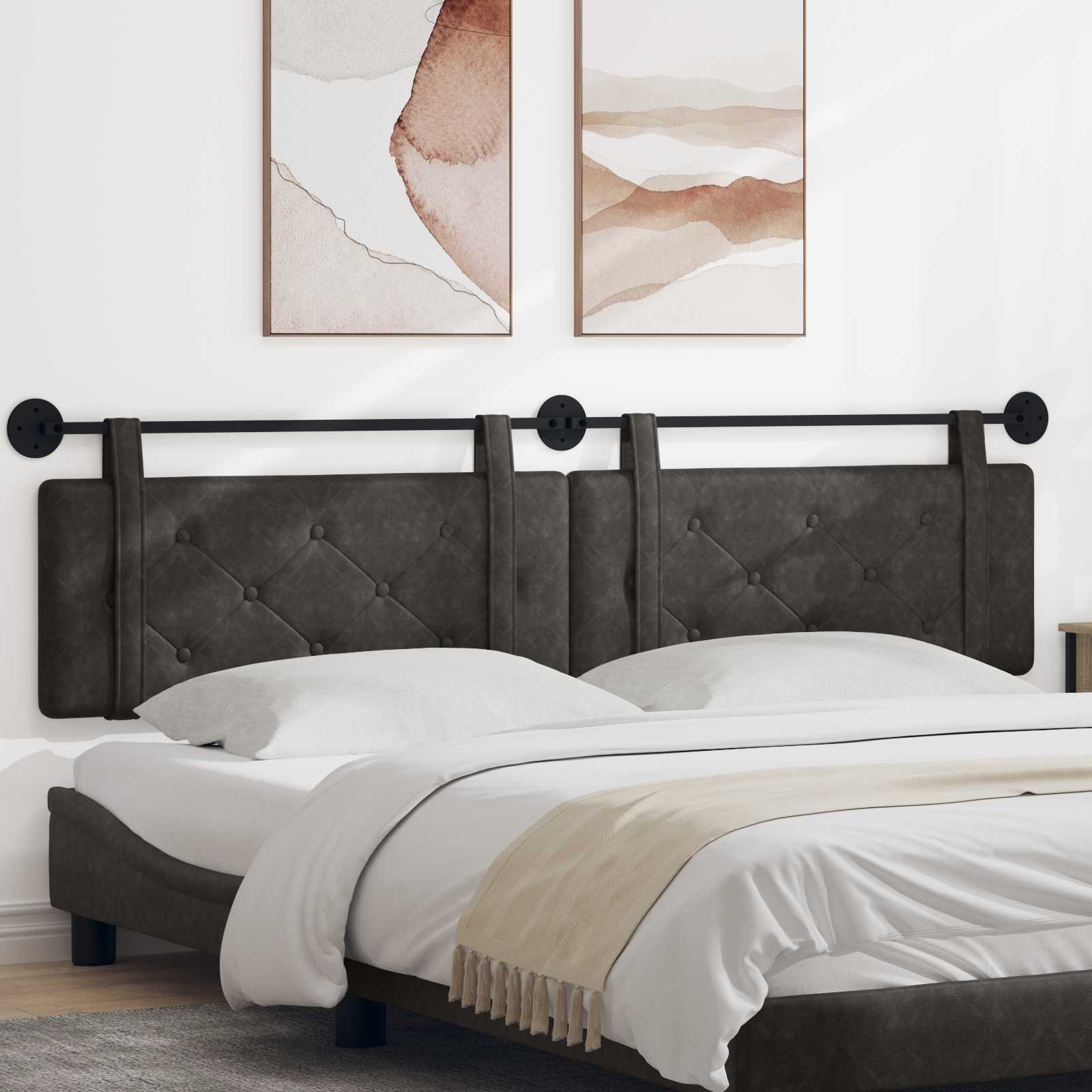 Tête de lit suspendue Noir 210 x 55 x 5 cm PU antique - XIOS