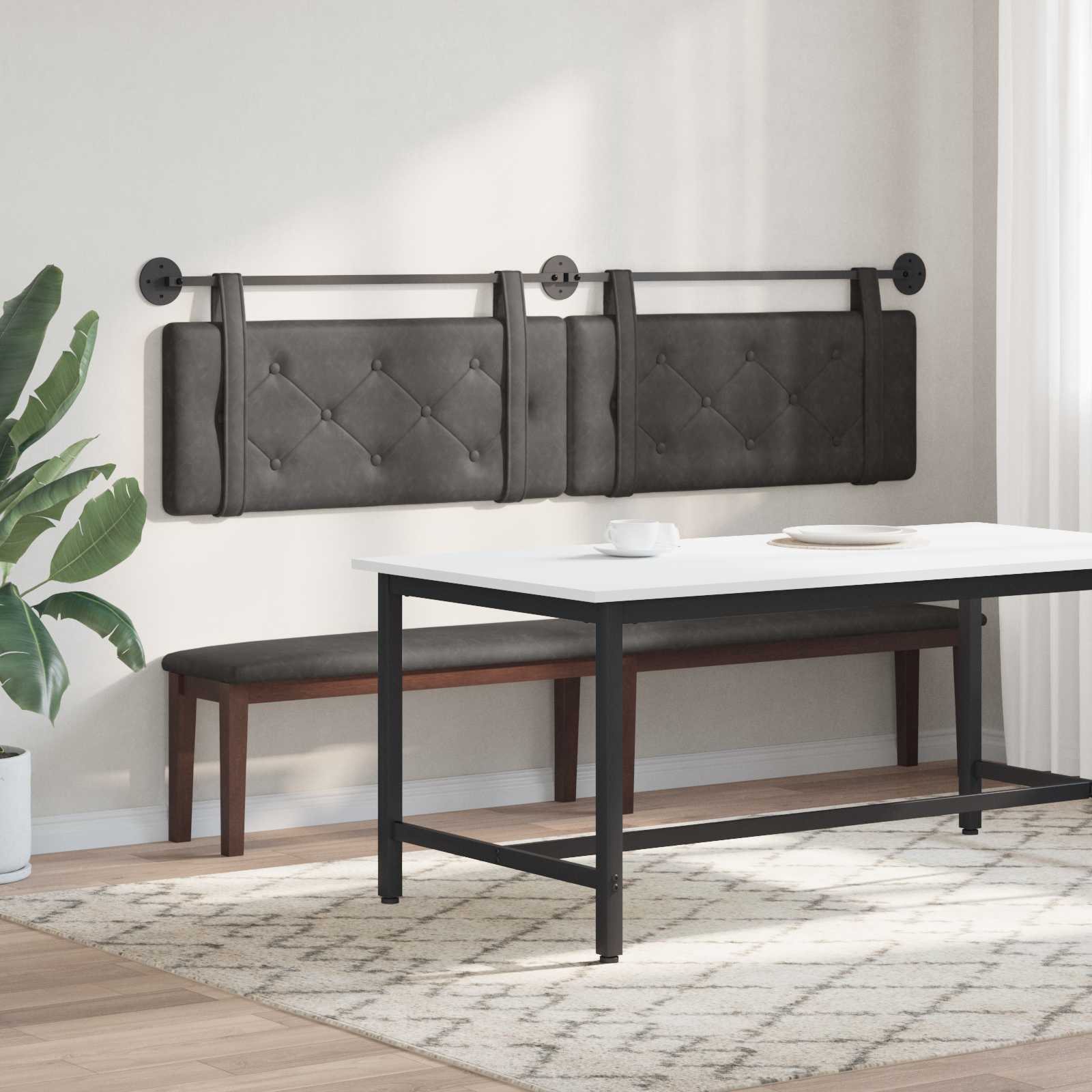 Tête de lit suspendue Noir 210 x 55 x 5 cm PU antique - XIOS