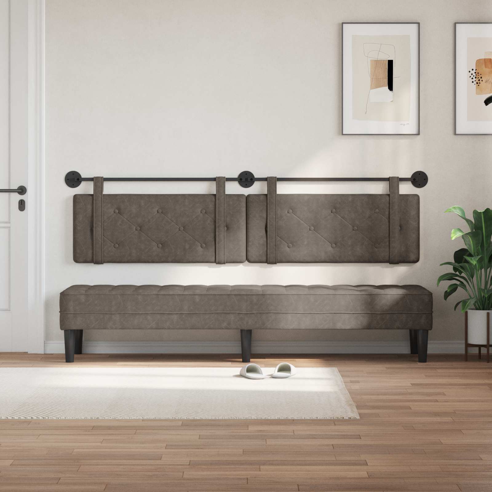 Tête de lit suspendue Gris 210 x 55 x 5 cm PU antique - XIOS