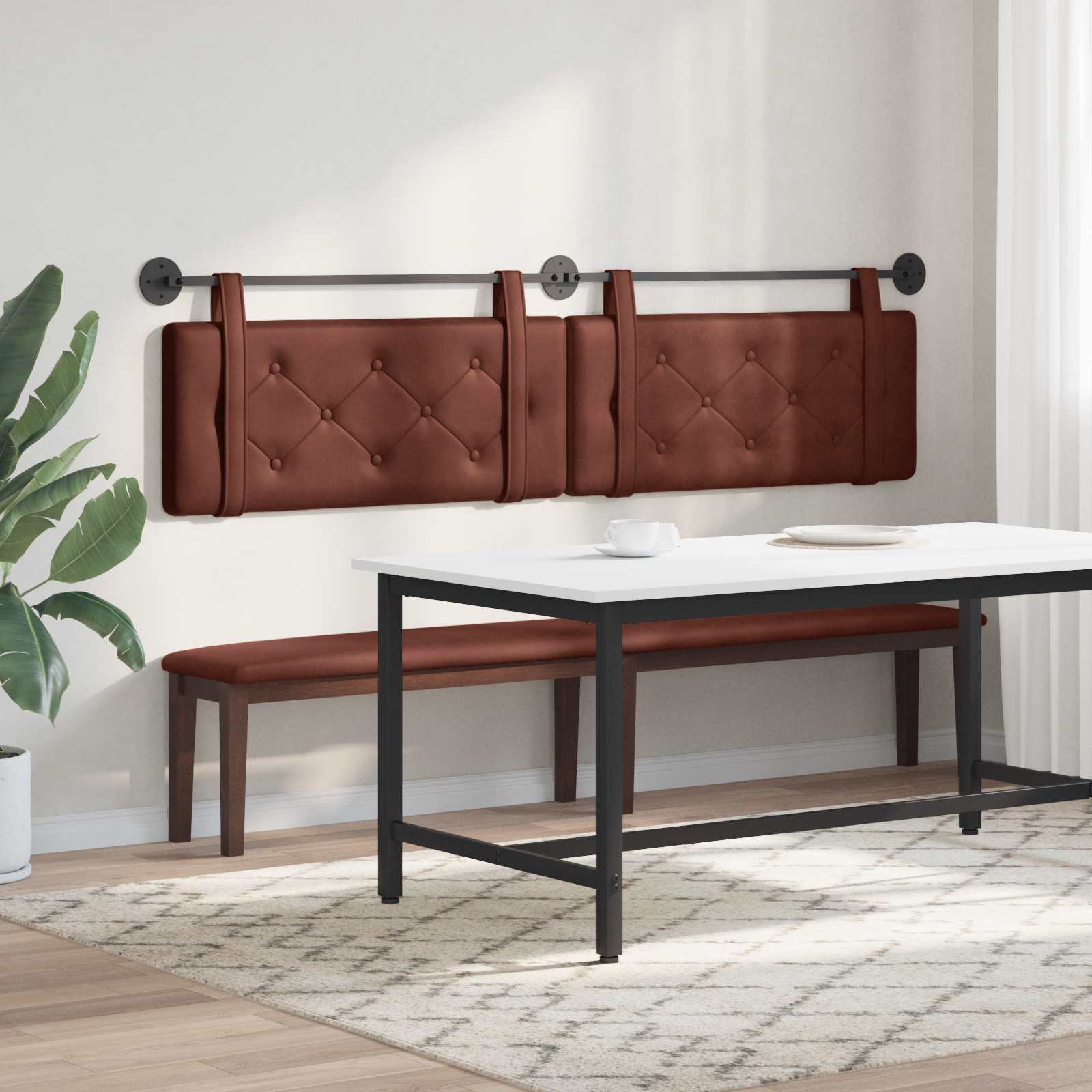 Tête de lit suspendue Brun Brillant PU antique - XIOS