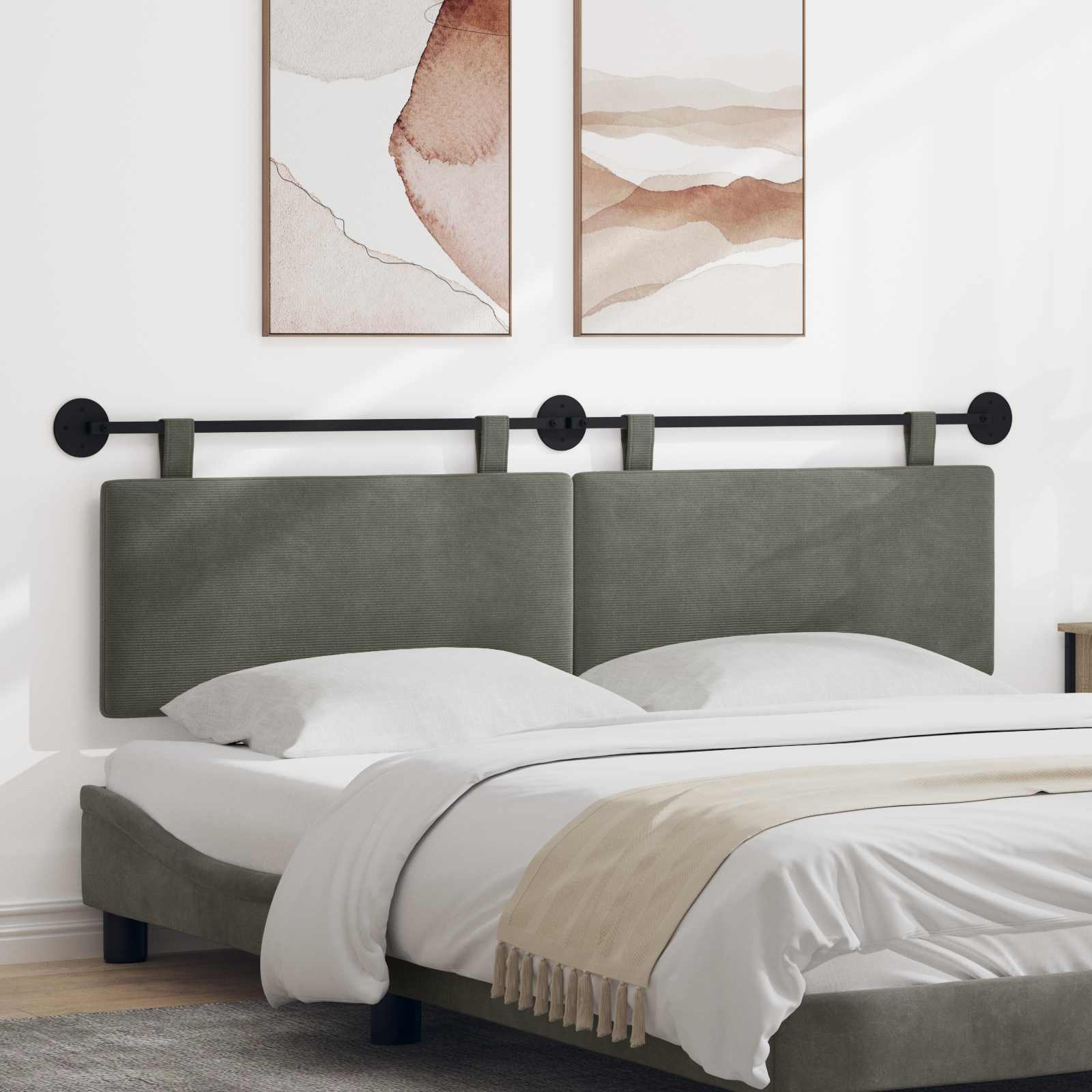 Tête de lit suspendue Tissu en velours côtelé - XIOS