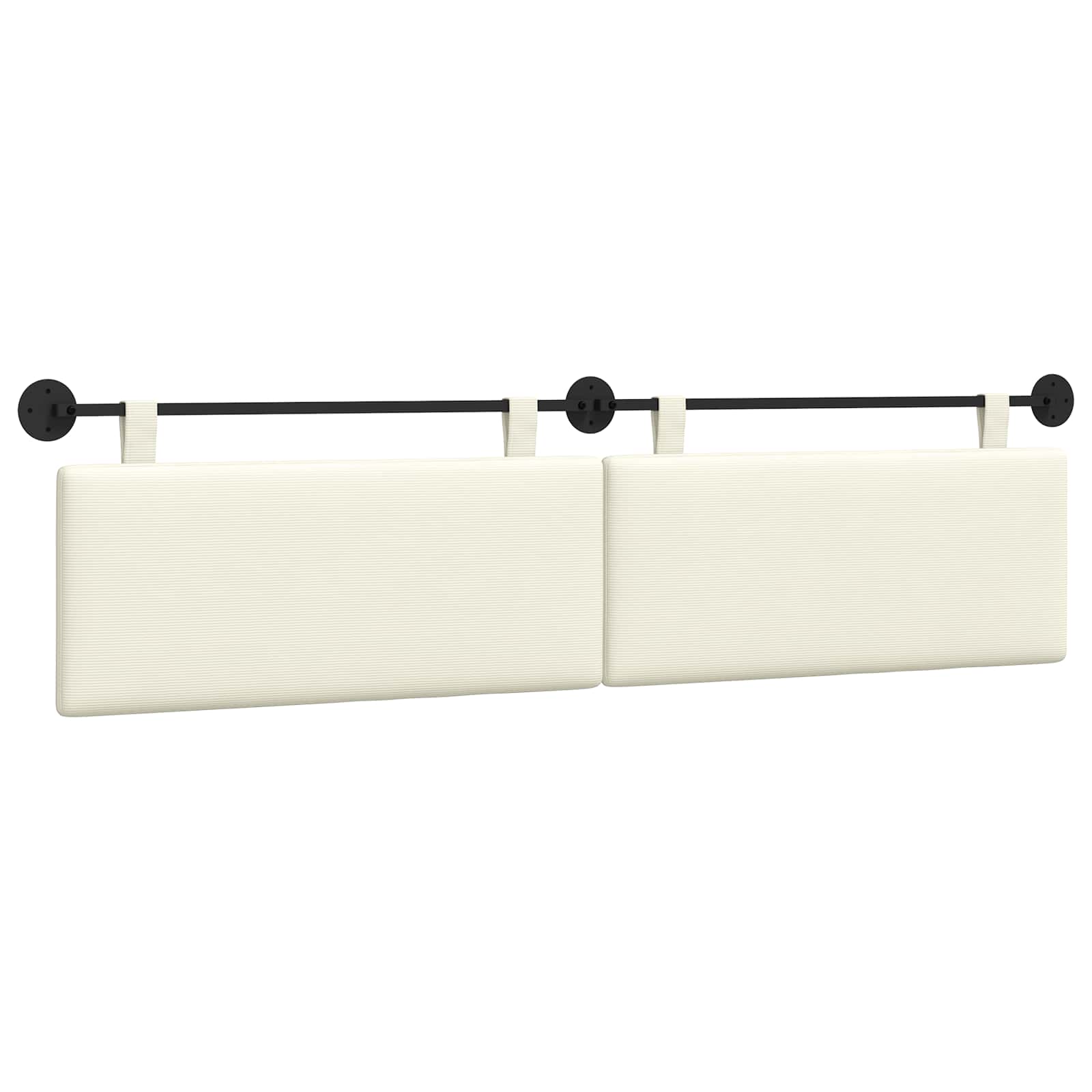 Tête de lit suspendue Crème Tissu en velours côtelé - XIOS
