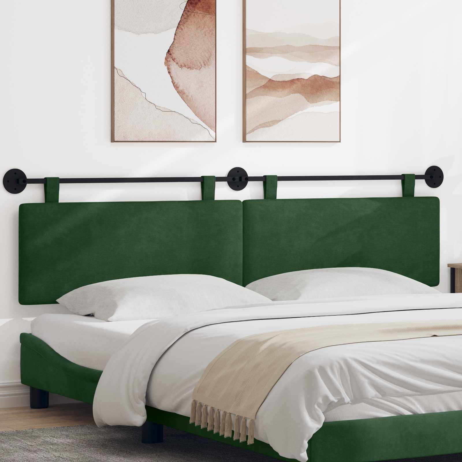 Tête de lit suspendue Vert Jungle Tissu en velours côtelé - XIOS