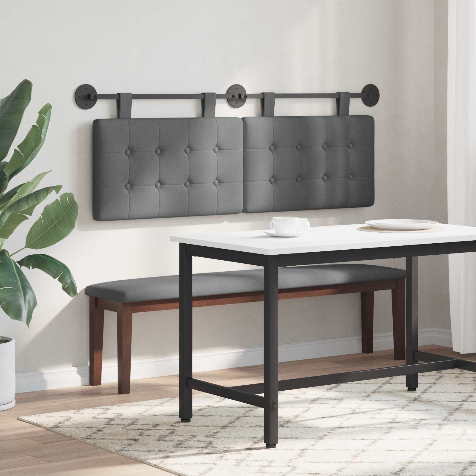 Tête de lit suspendue Gris foncé Tissu - XIOS