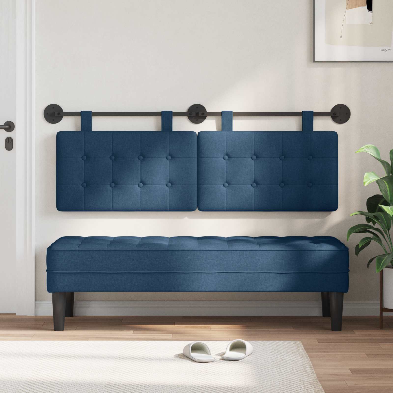 Tête de lit suspendue Bleu Tissu - XIOS