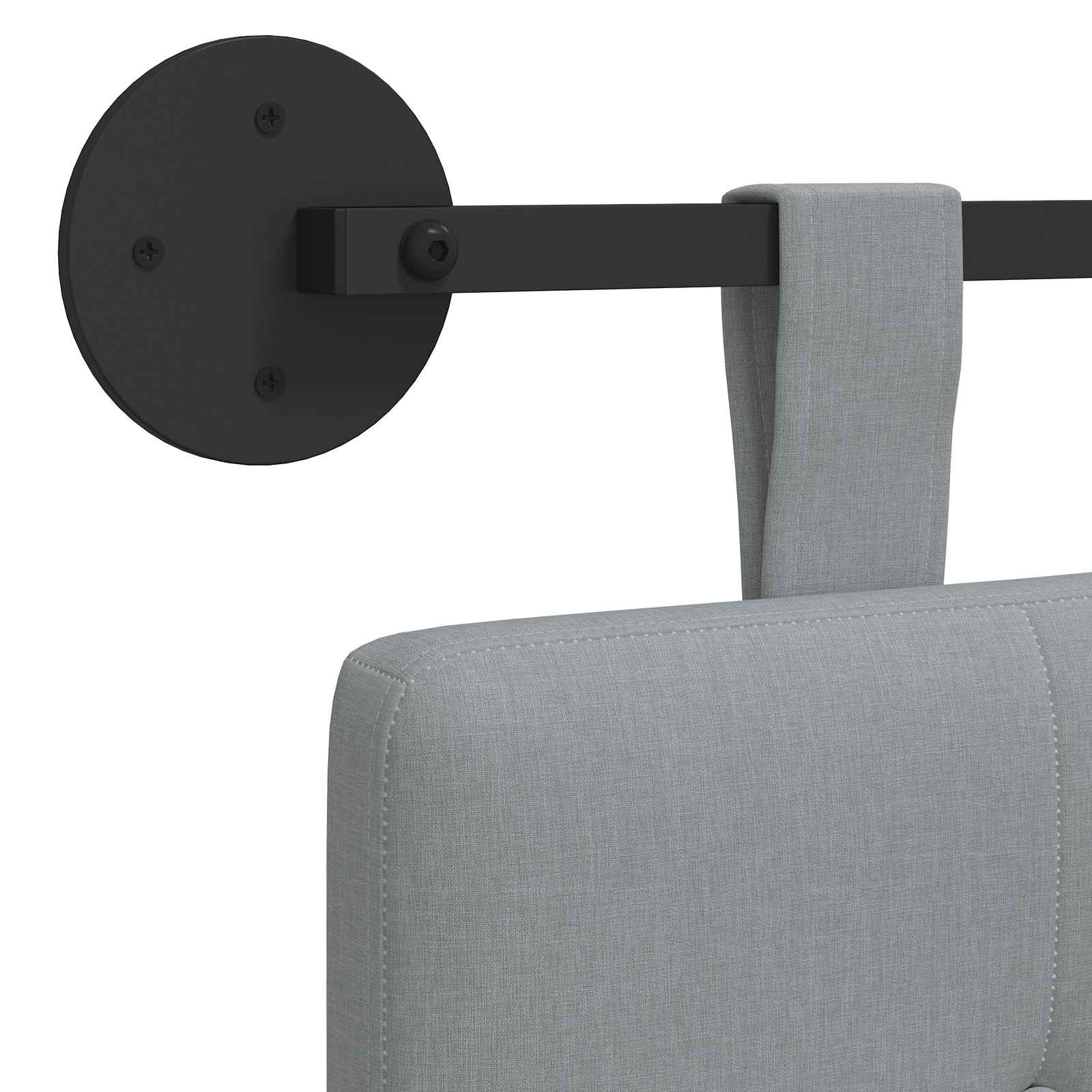 Tête de lit suspendue Gris clair tissu - XIOS