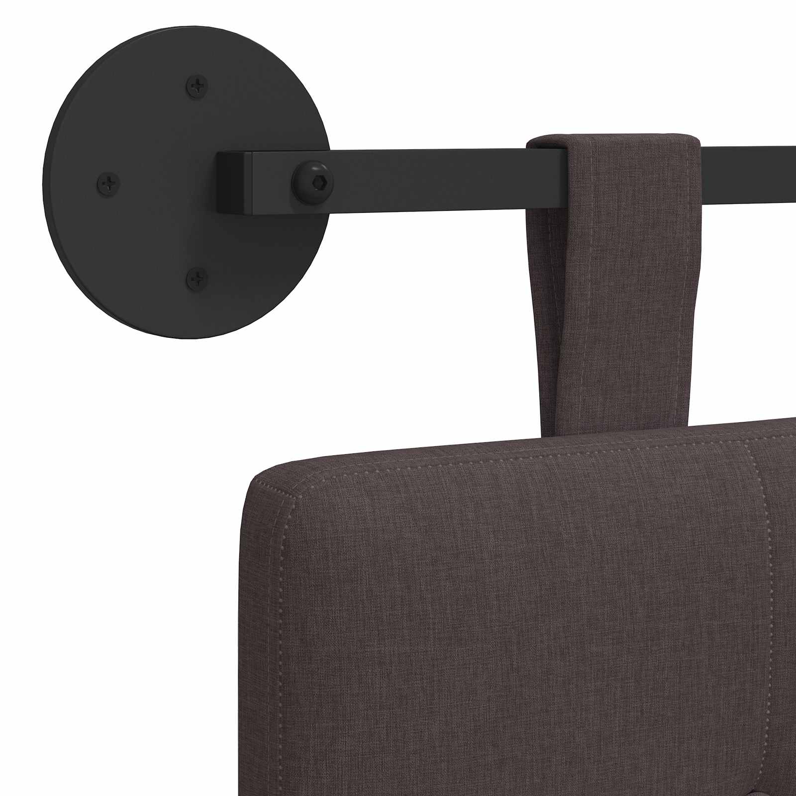 Tête de lit suspendue Marron foncé tissu - XIOS