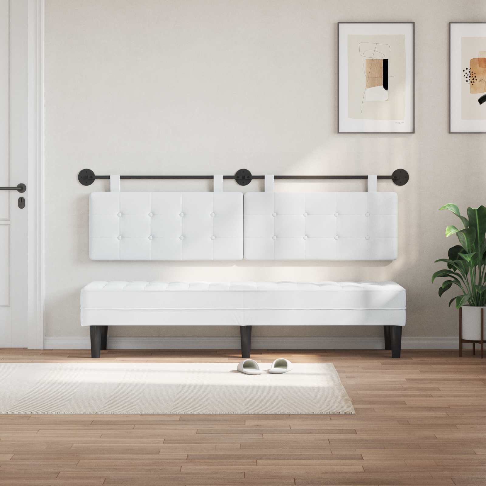 Tête de lit suspendue Blanc Tissu - XIOS