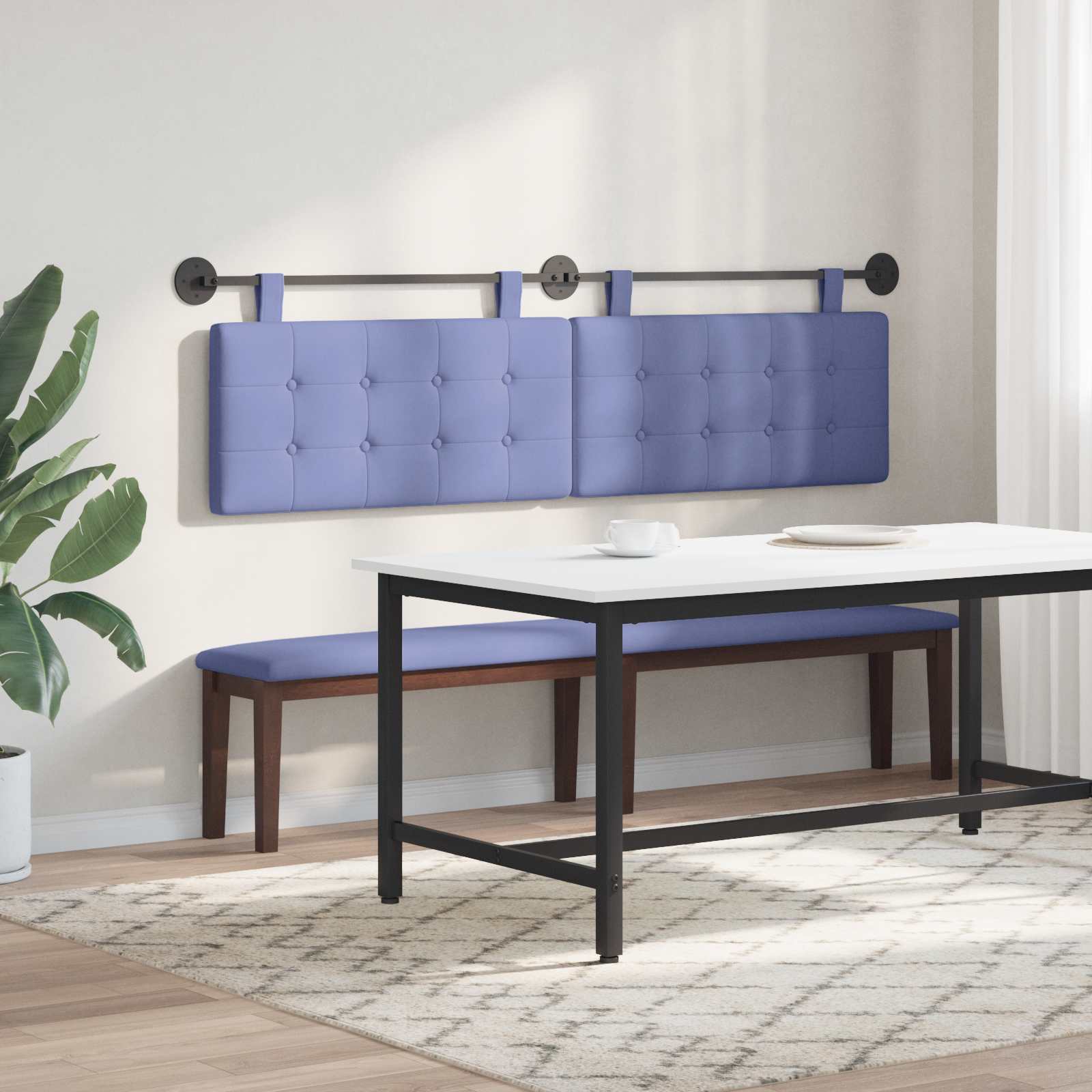 Tête de lit suspendue Bleu denim 190 x 55 x 5 cm tissu - XIOS