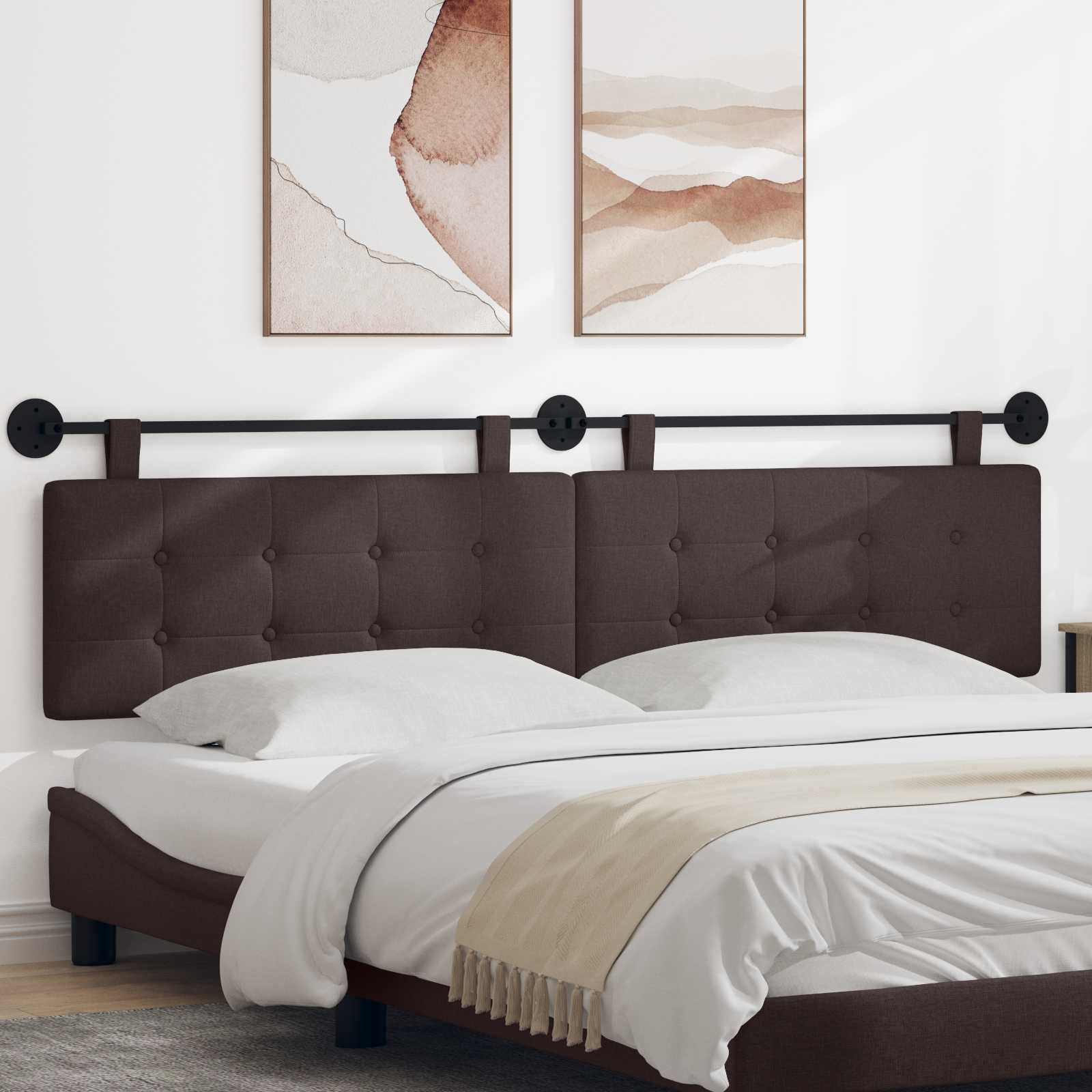 Tête de lit suspendue Marron foncé Tissu - XIOS